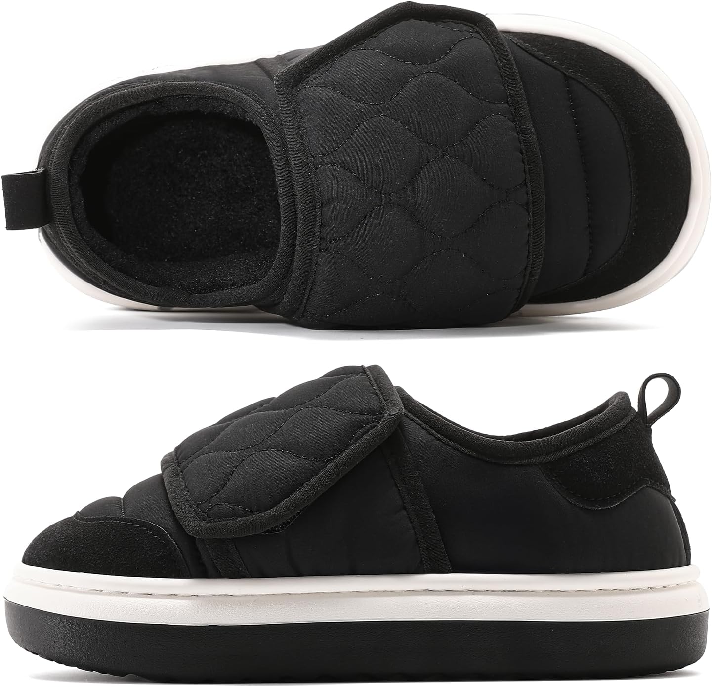 Winter Snow Boots Cold Weather Booties, Slip Resistant Outdoor Shoes with Hook and ...