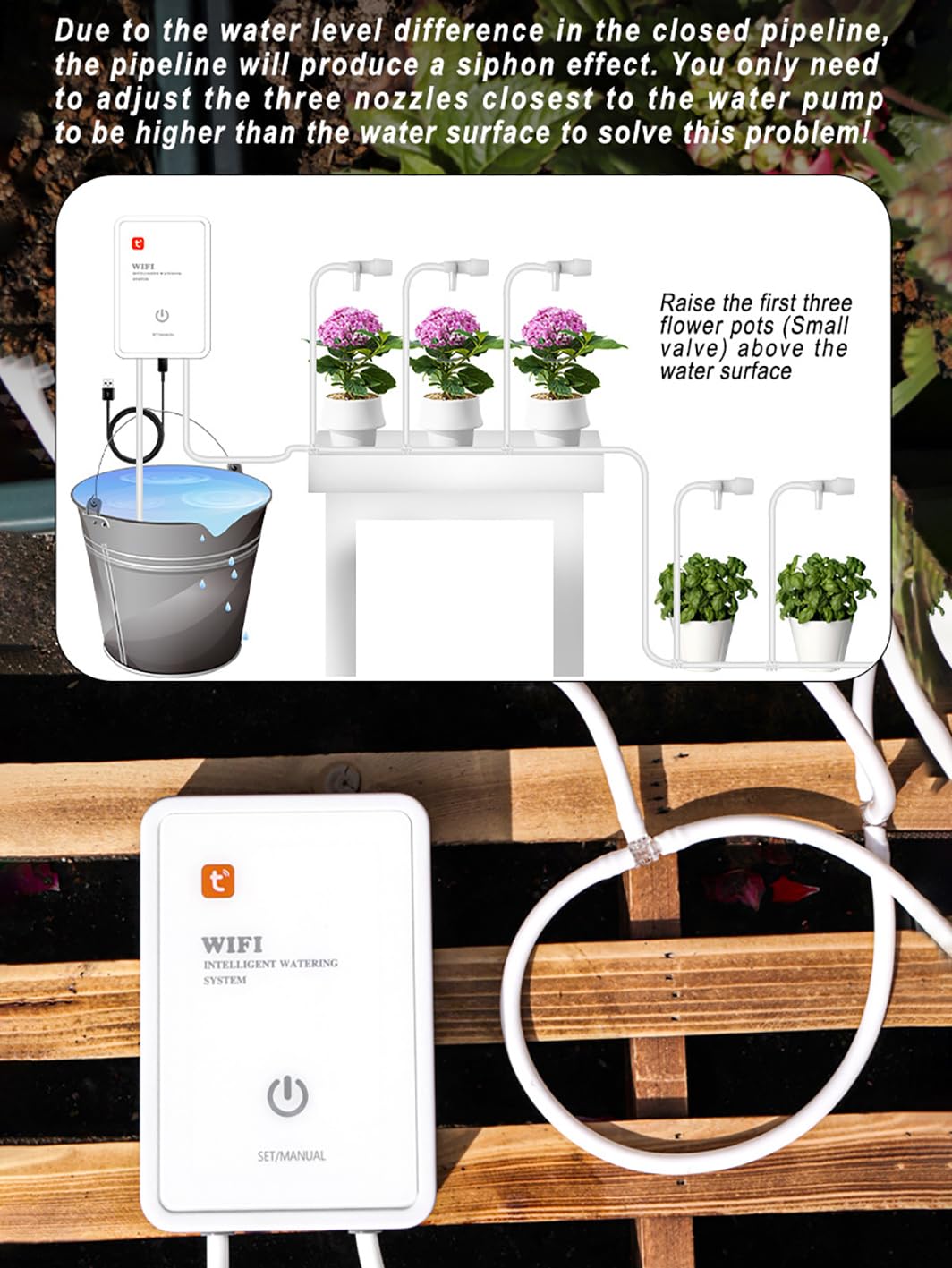 Sistema di Irrigazione Automatico WiFi per 16 Piante in Vaso, Kit di Irrigazione a Goccia Fai-da-Te per Interni con Timer della Pompa dell'Acqua Programmabile, Controllo Remoto