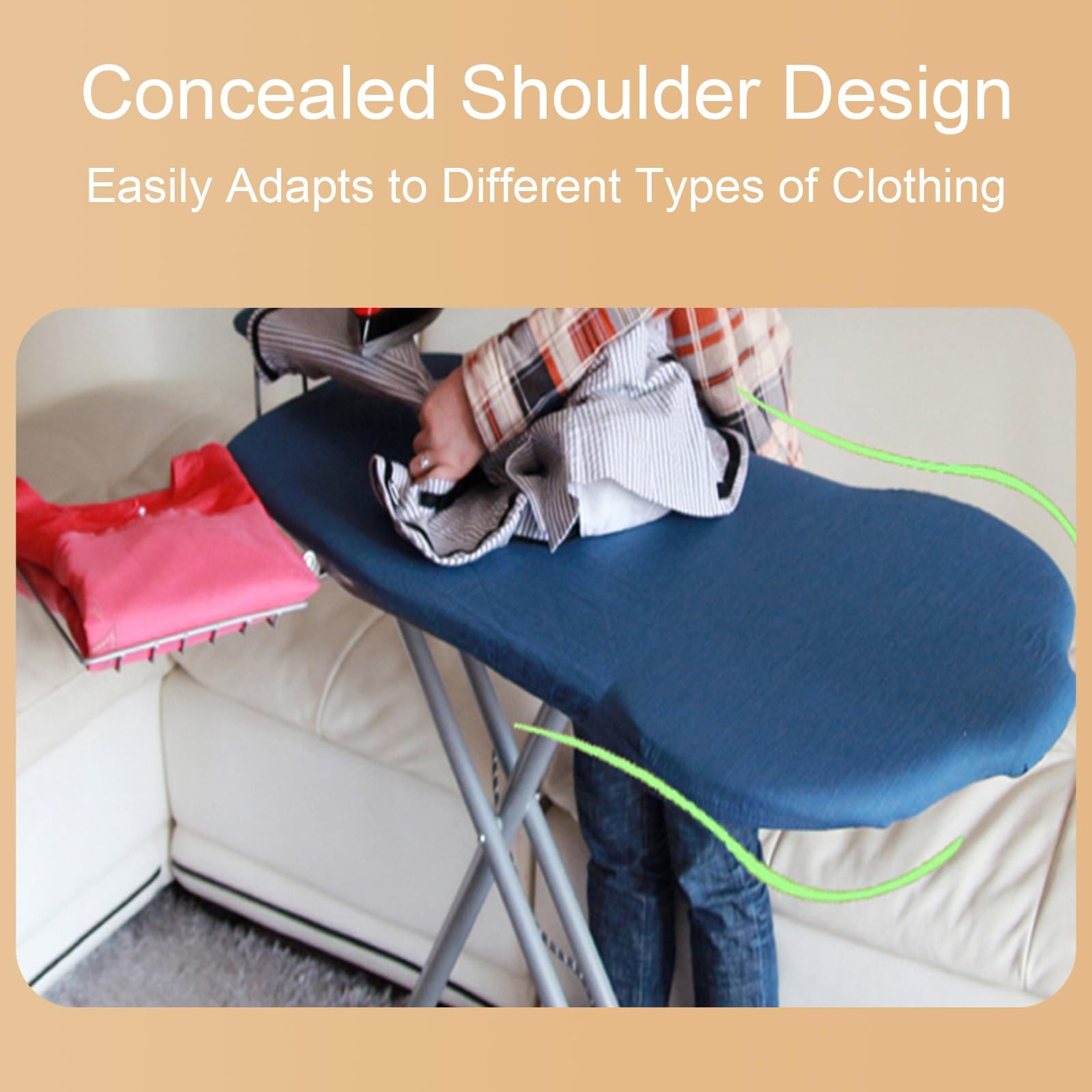 Tabla de Planchar Grande con Soporte para Mangas y Soporte de Hierro, Mesa Planchar Plegable con Estantes, Ironing Board de Altura Ajustable(Blue)
