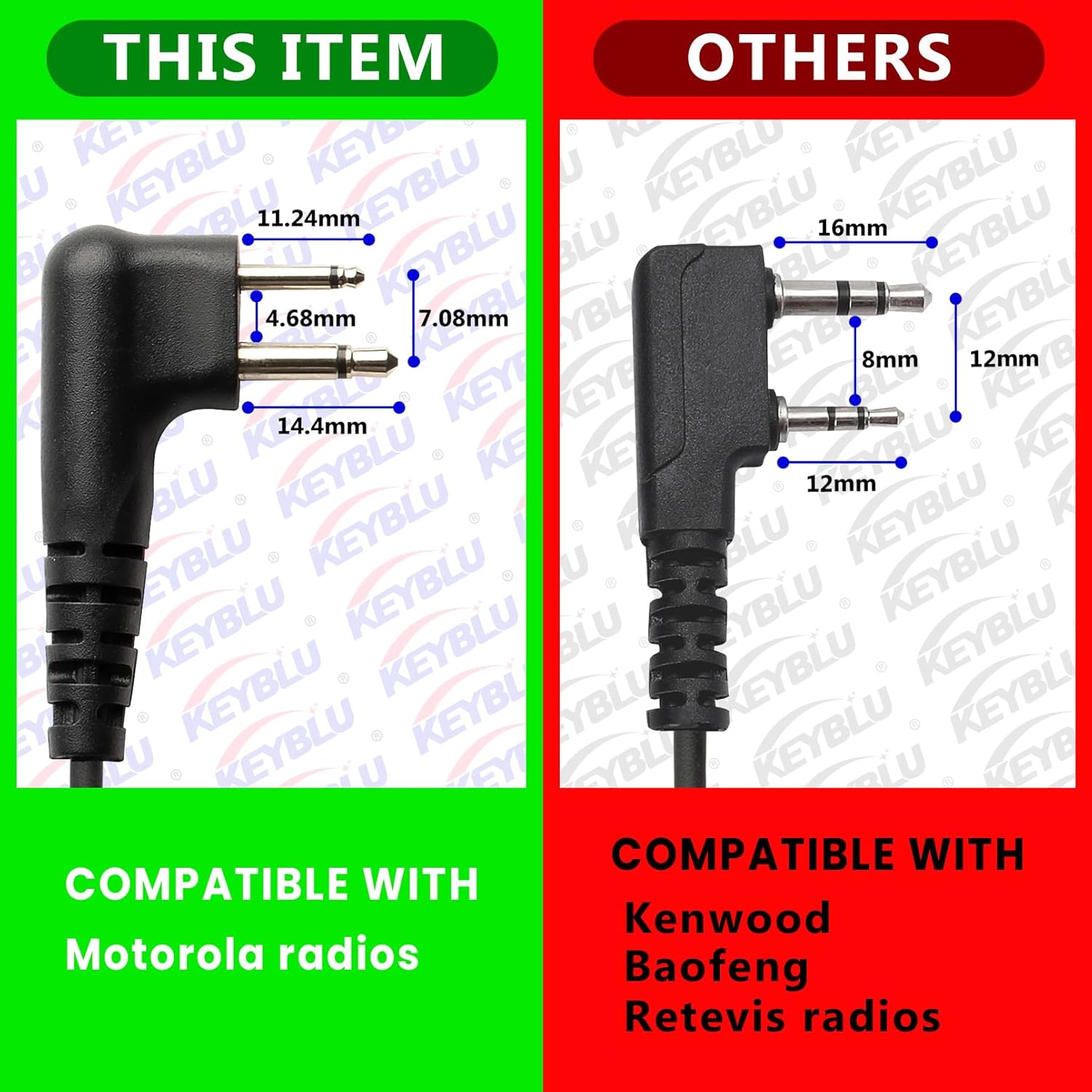 CLS1110 Waterproof Shoulder Speaker Mic 2 Pin Two Way Radio Microphone with 3.5mm Audio Jack Compatible with Motorola CP200 CP200D CLS1410 RDM2070D Walkie Talkie
