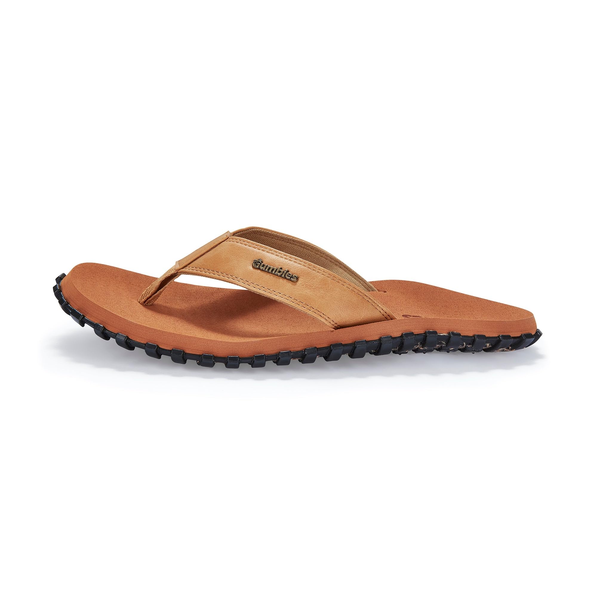 Gumbies Vegovert - Flip Flops aus recycelten Materialien - robuste Sohle aus wiederverwerteten Autoreifen, weiches Fußbett aus EVA und Algenschaum, bequemer Riemen aus veganem Leder