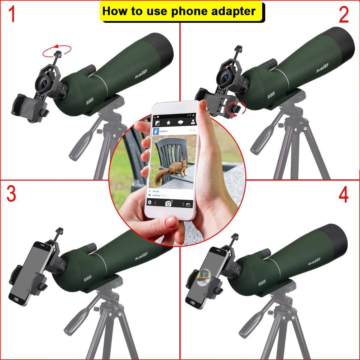 70% оƒƒ Dіѕсоunt SVBONY SV28 Spotting Scope with Tripod and Phone Adapter Waterproof Angled Eyepiece Bak4 Prism for Target Shooting Bird Watching Hunting Gifts
