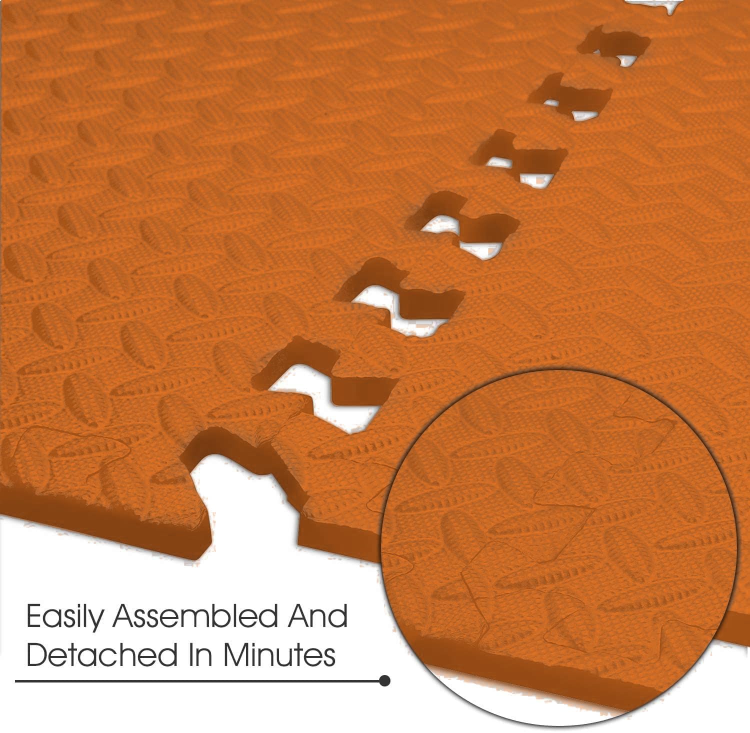 GSQUARE Fitness Puzzle Mat, Gym Floor Mat, Exercise Mat, EVA Foam Interlocking Tiles, Protective Flooring for Gym Equipment and Workouts, 12mm Extra Thick (Brown, 4pcs - 16 Square Feet) 1