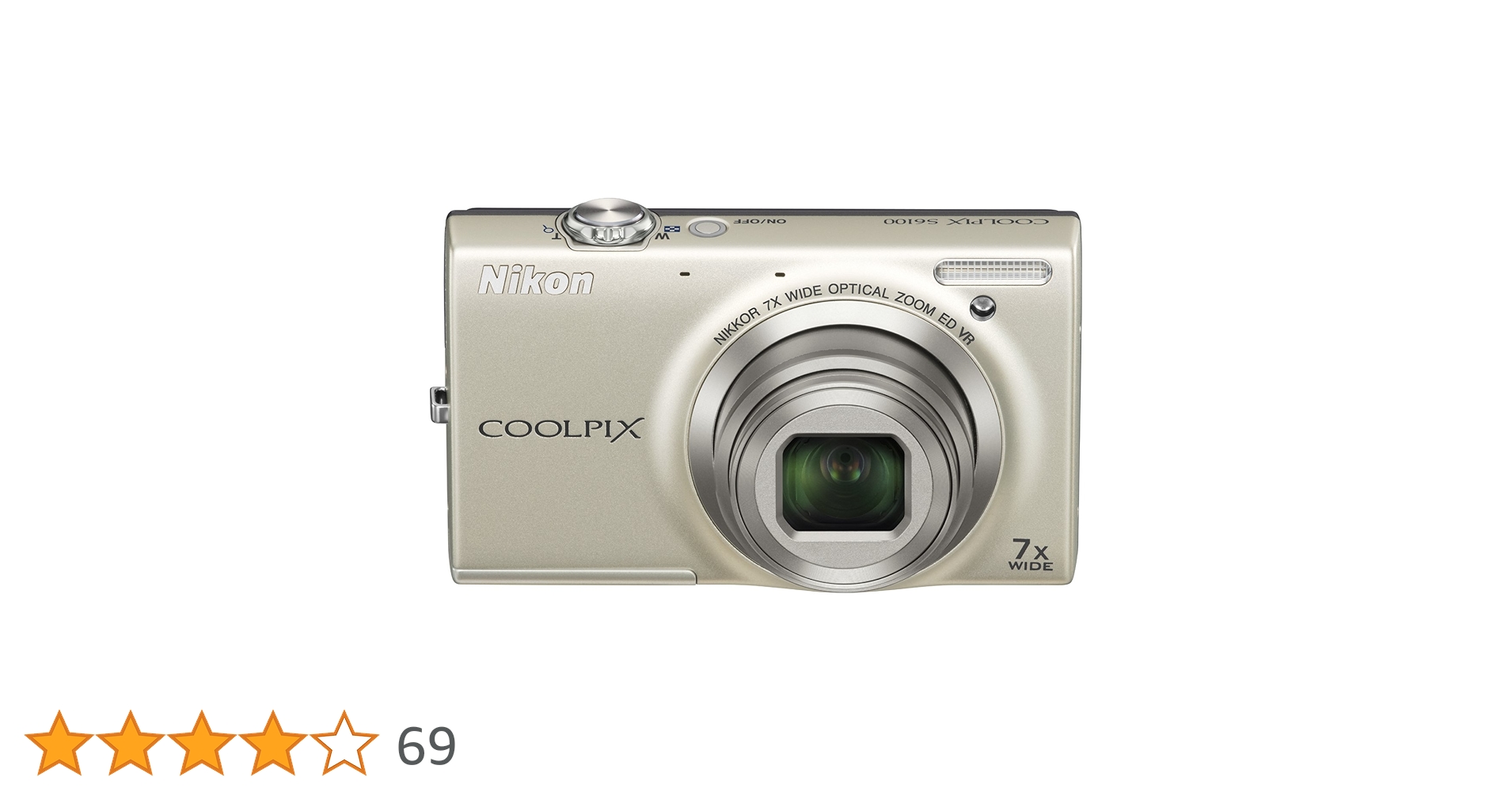 Amazon.co.jp: Nikon COOLPIX S6100 Digital Camera Champagne Silver