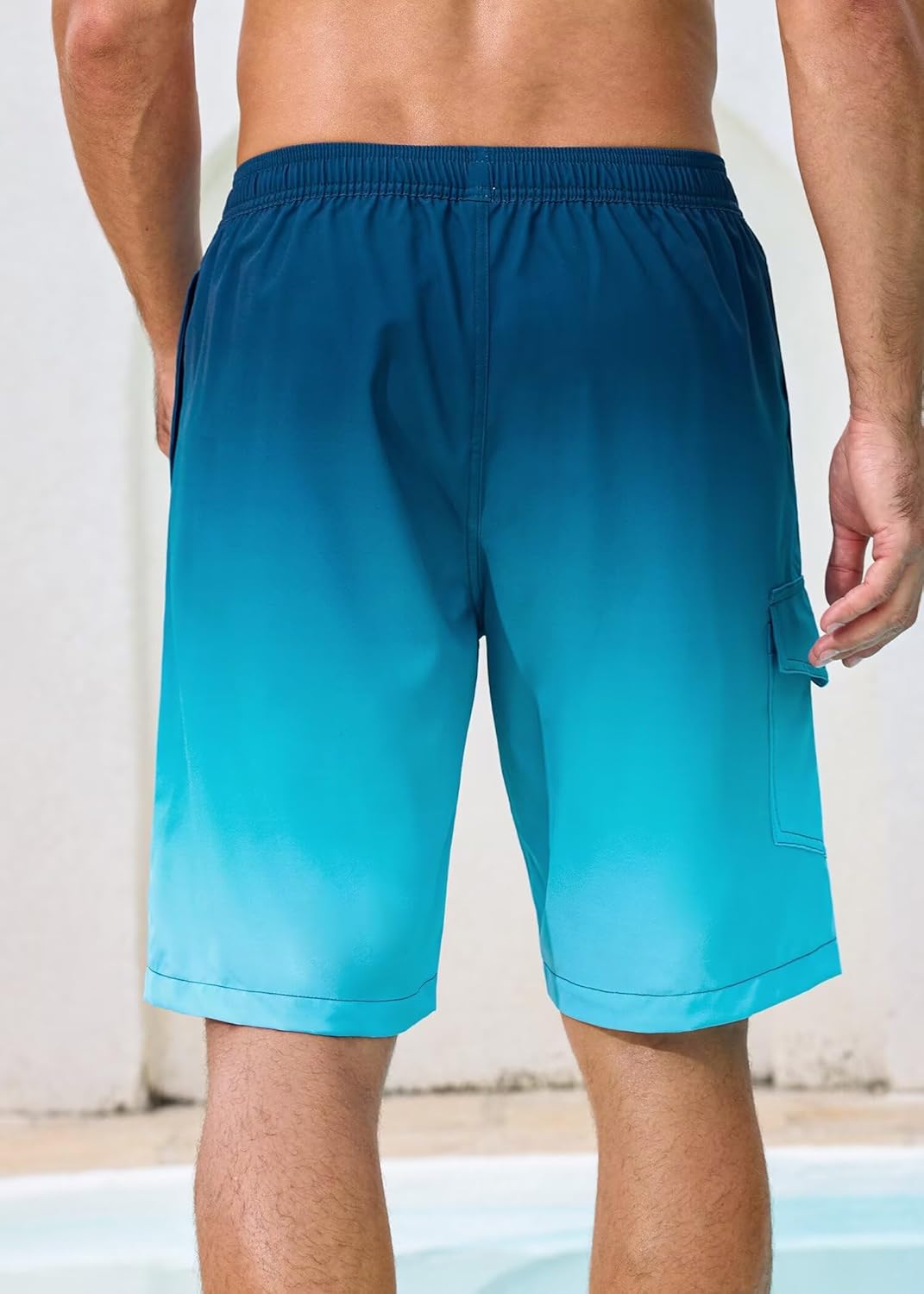 SILKWORLD Mens Swim Trunks with Compression Liner 9" Stretch Beach Shorts Quick Dry Bathing Suits with Zipper Pockets - Image 3