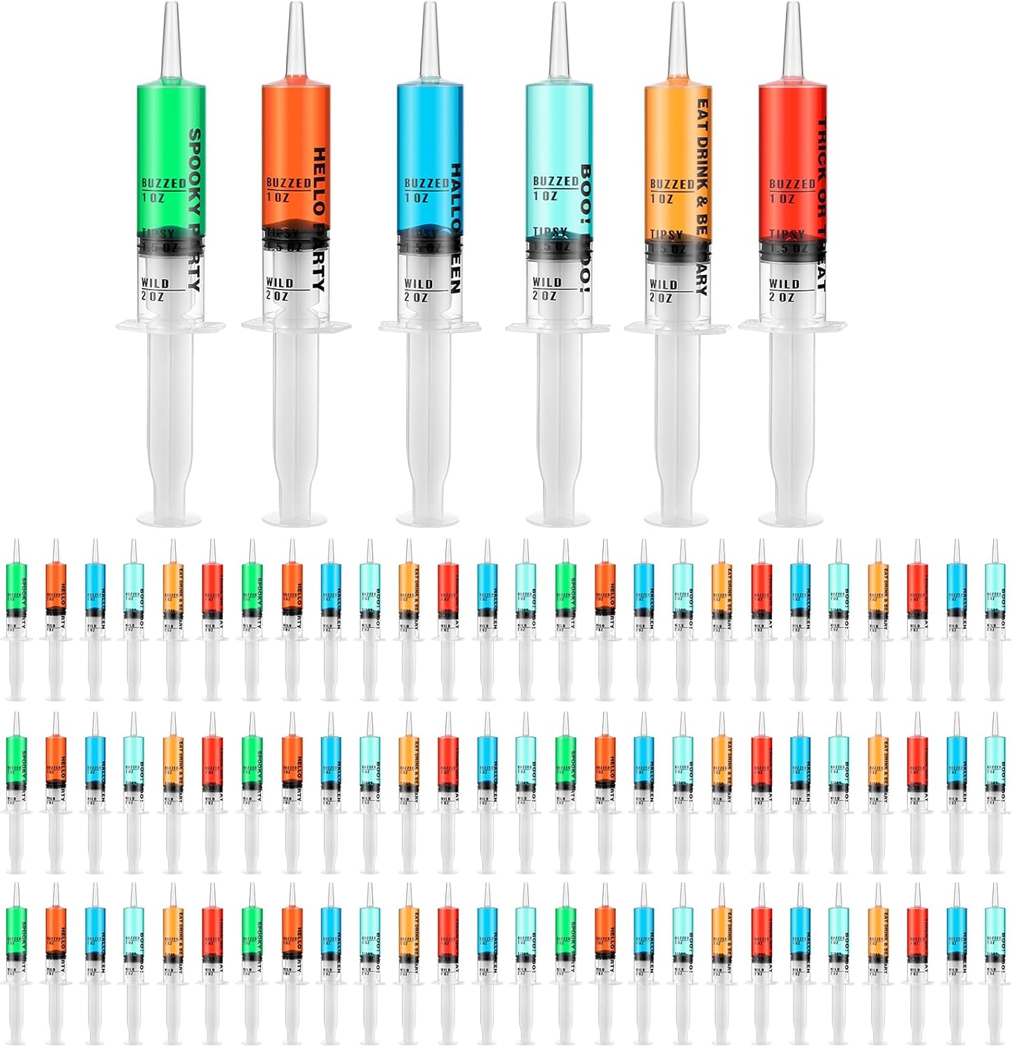 Libima 60 Pcs Shot Syringes with Caps Reusable Party