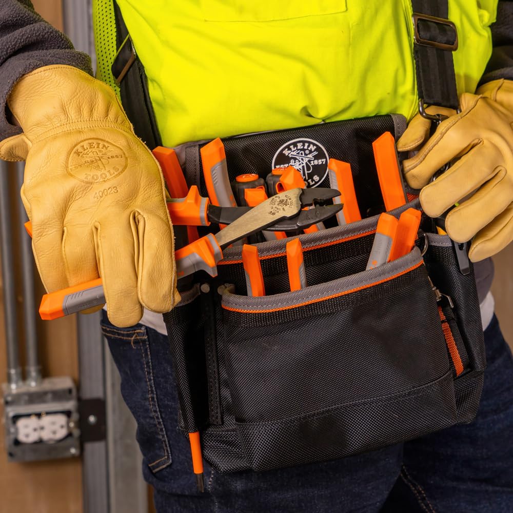 Klein Tools Pinza isolata 1005RINS, prodotta negli Stati Uniti, strumento di taglio/crimpatura per cavi e connettori isolati e non isolati da 10 a 22 AWG, 1000 V nominale