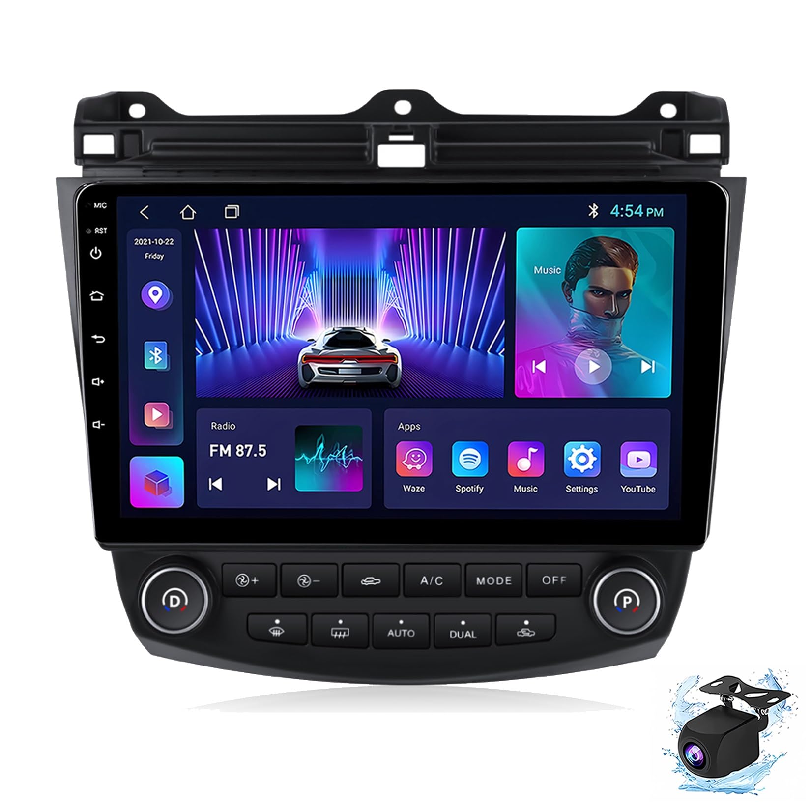 Autoradio stéréo double din android 14 Honda Accord 7 écran tactile 9"
