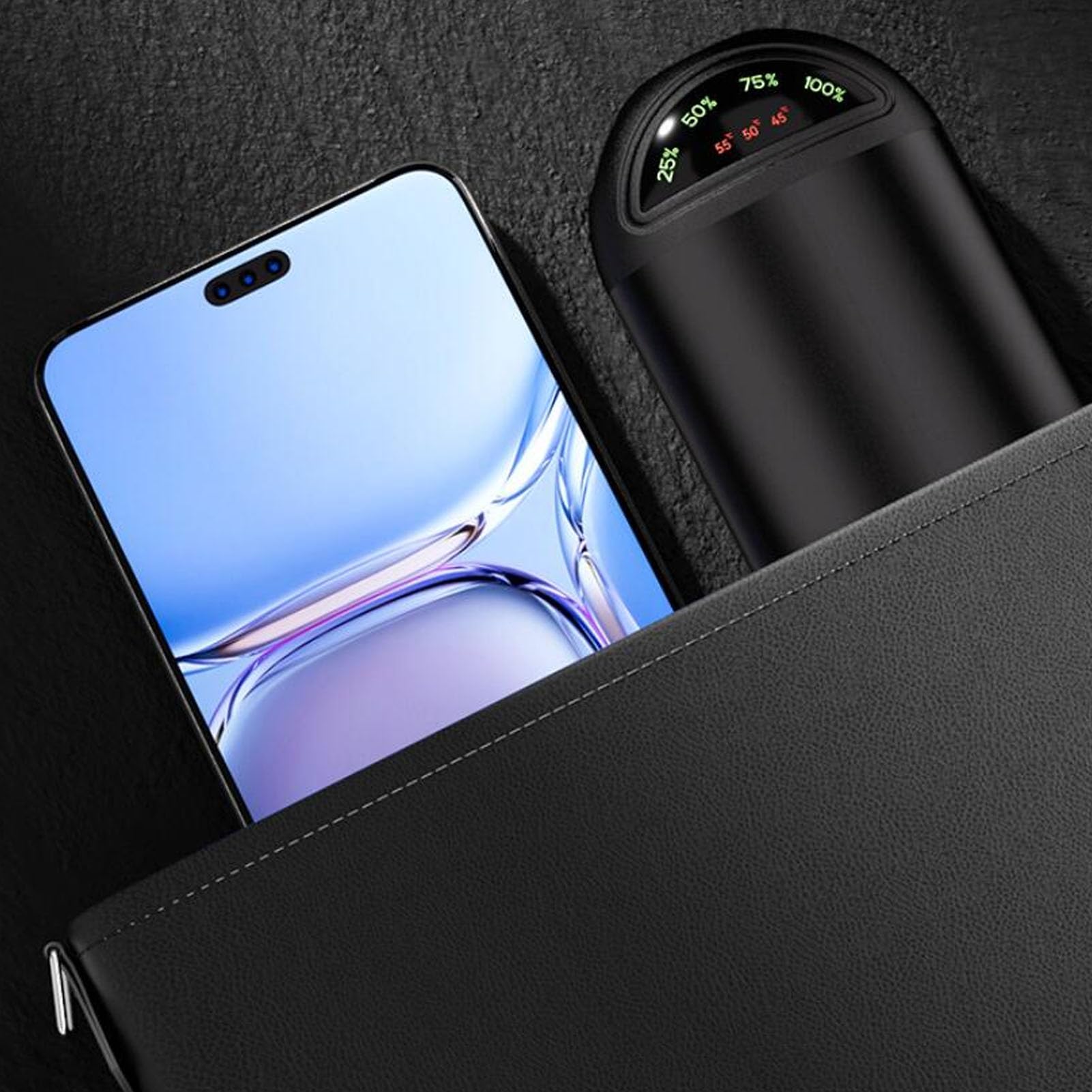 Fafeicy Multifonctionnel 5000 -MAH Harmer Kraftbank avec Paramètres de Température Réglables pour la Pêche, la Randonnée et Le Ski, Matériau ABS Matériau de Poche de Poche de ABS Premium