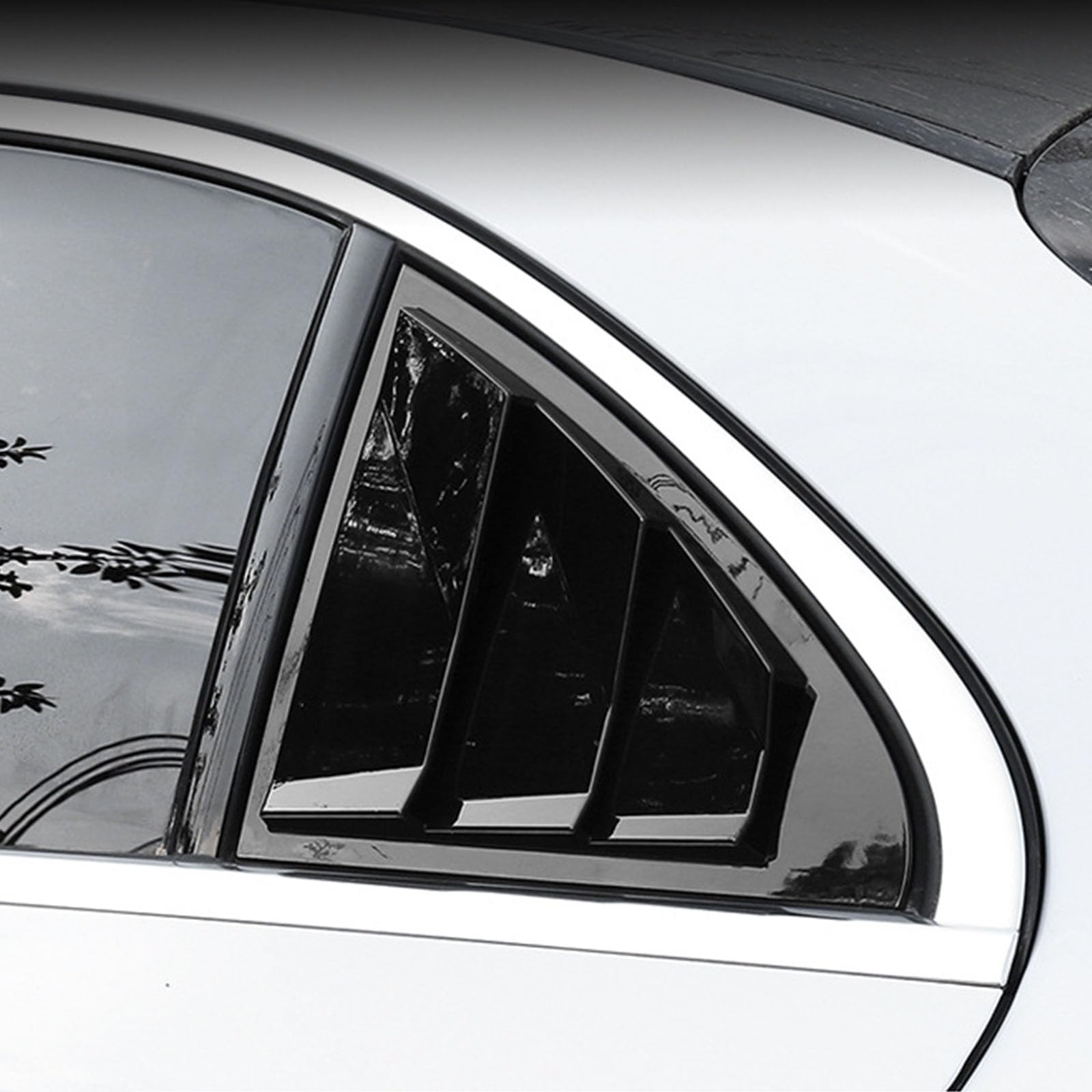 2 sztuki do Benz C-Class C180L C200L C260L 2019, tylne okiennice do samochodów, żaluzje boczne, osłony, wykończenia, akcesoria zewnętrzne ABS, czarny połysk