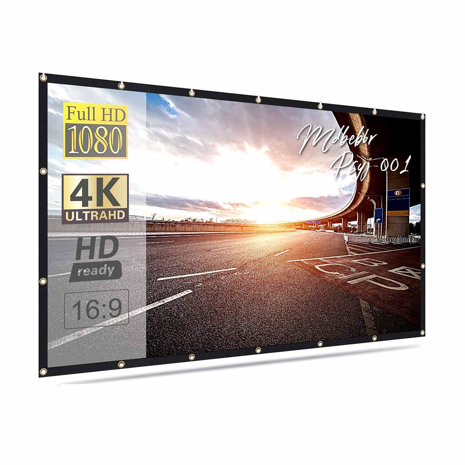 Schermo Proiettore 60-120" 16:9 Doppia Faccia, Pieghevole Per Esterno/Interno, Home Cinema, 72 Pollici