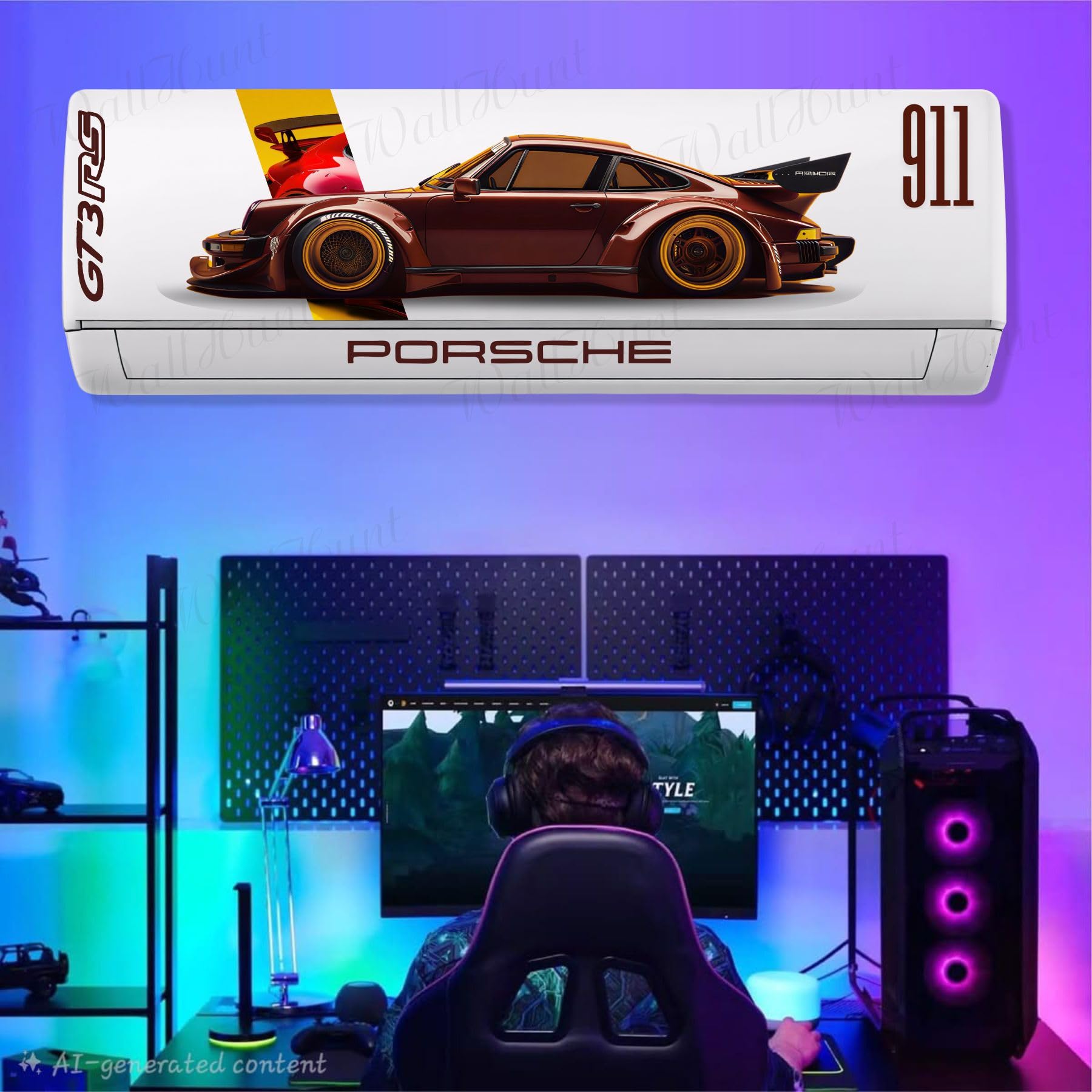Ac Car Wall Sticker for Living Room, Bedroom, Kids Room, Big Size Ac Sticker, 3D Sticker, PVC Vinyl wall Sticker Size All Ac Suitable #4-image-49