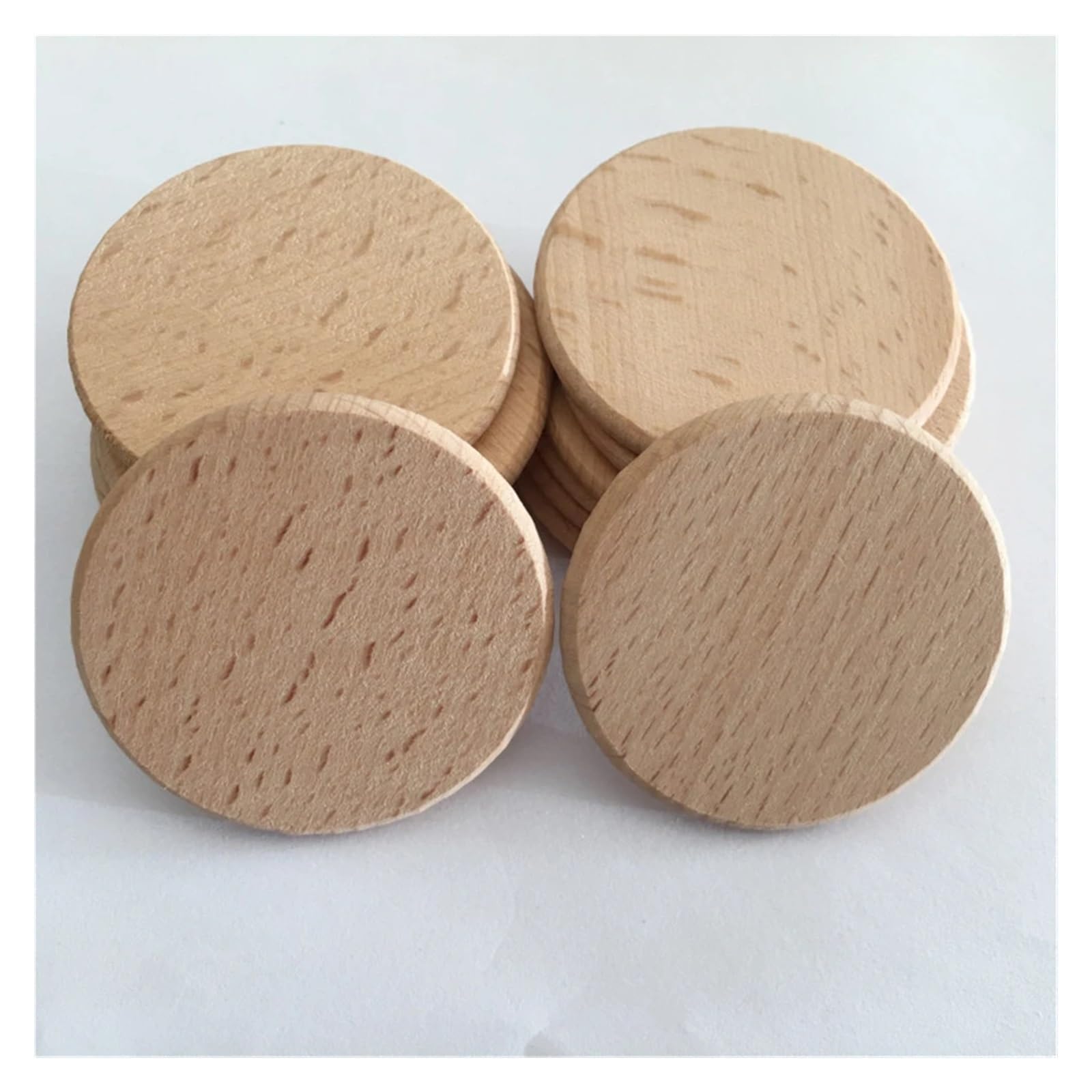 Unfinished Wood 200 rodajas redondas de madera sin tratar for proyectos manualidades DIY. Láminas contrachapada for(38MM_3.0MM)