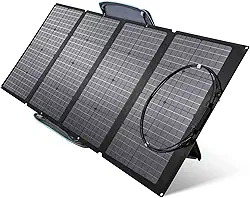 EF ECOFLOW 160W Portable Solar Panel for Power Station, Foldable Solar Charger with Adjustable Kickstand, Waterproof IP68 for Outdoor Camping RV Off Grid System