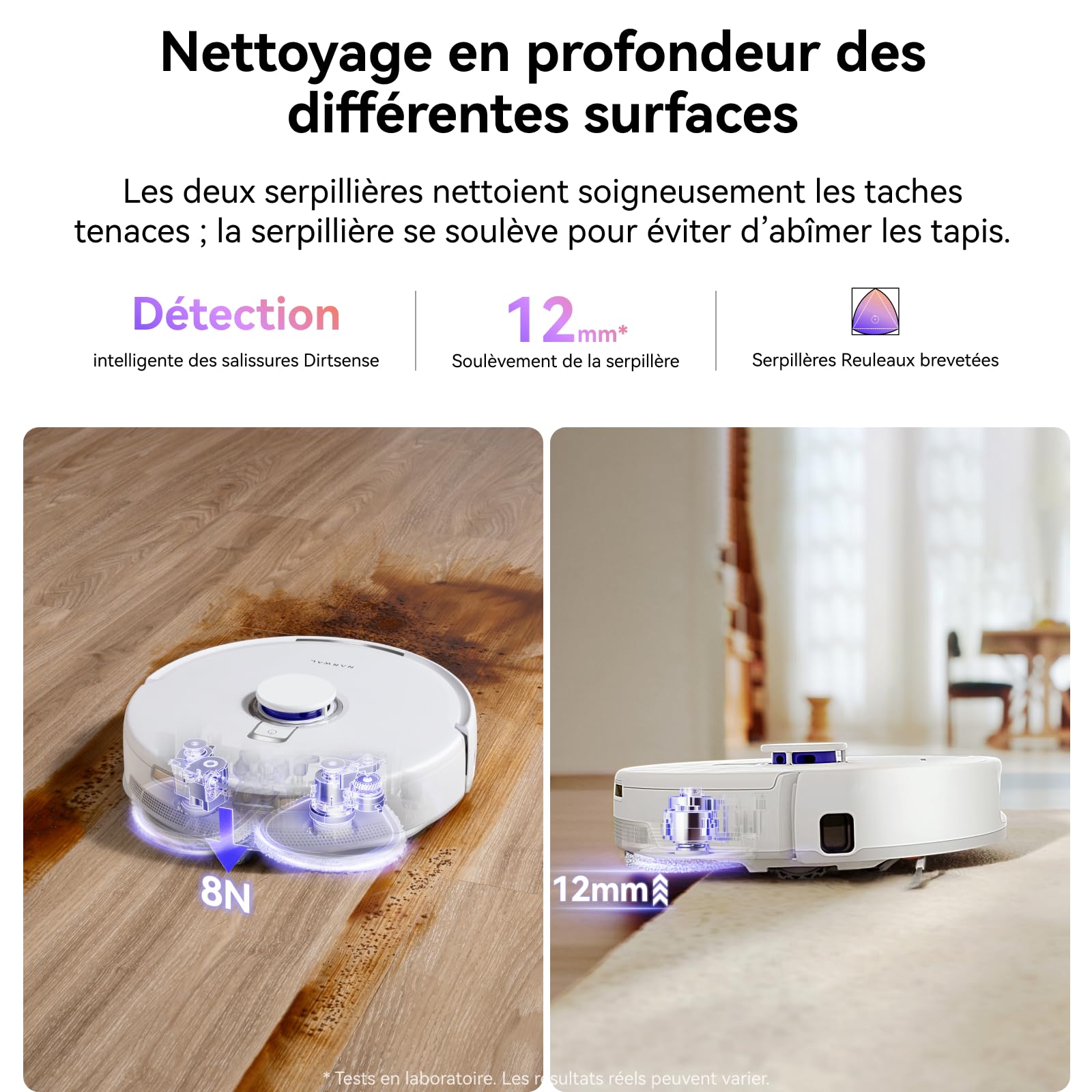 NARWAL Freo Z10 Robot Aspirateur et Laveur avec Système Anti-Enchevêtrement, 15000 Pa, Base Autonome, Nettoyage à 75°C, Séchage Automatique, Évitage Intelligent, pour Poils d'animaux et Cheveux Longs