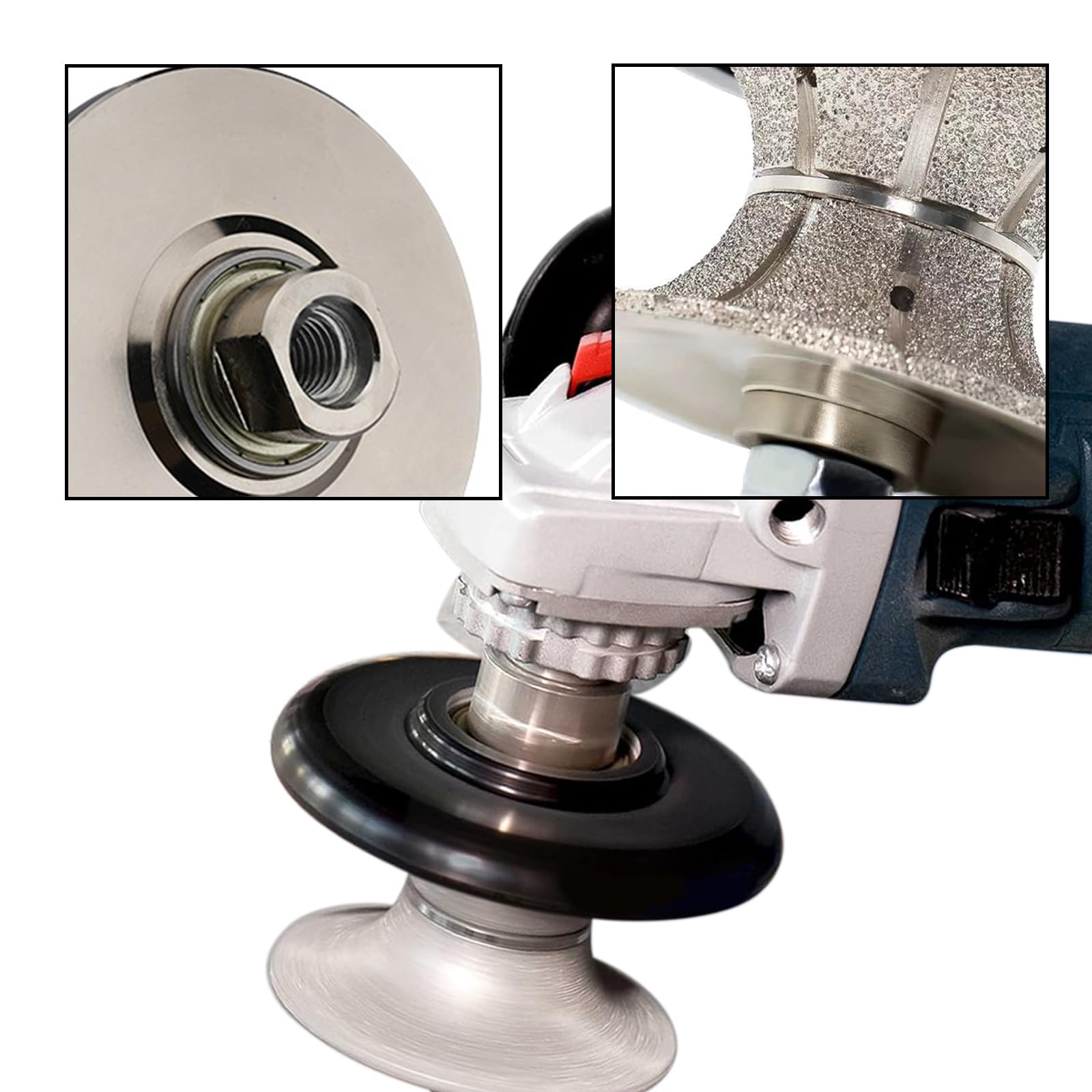 V40 - Punta diamantata per profilatura a mano, 40 mm, M14, per granito, marmo e cemento, pietra spessa 40 mm, strumento per rettifica e lucidatura di bordi a bullnose