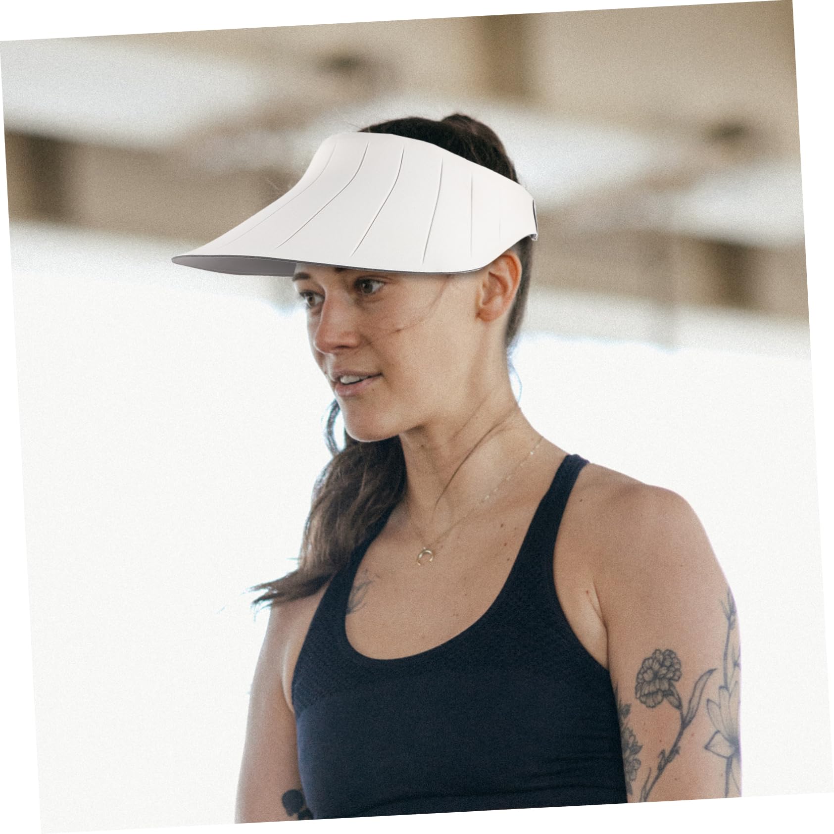 BESPORTBLE Chapeau Anti UV chapkas Femme Bonnet Creme Solaire Chapeau de Camionneur Haut de Forme Vide de Plage à Large Bord visières de Plage pour Femmes Nylon Blanche