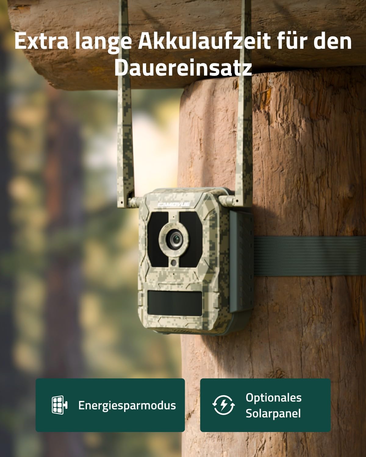 4G LTE Wildkamera mit SIM-Karte, 4K 8MP UHD, Live View jederzeit und überall, 0,2 Sek. Auslösezeit, 940nm unsichtbare IR-LEDs, Bewegungserkennung, Serienbildmodus, Cloud Speicher, Talon Pro