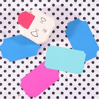 Vaessen Creative 3-in-1 Corner Cutter Tag Punch - 8 / 14 / 20 mm Ticket - for Paper, Cards, Invitations and Photos up to 220 gsm - Ideal for Papercrafts - Scrapbook Supplies