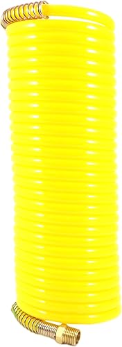 Miniatura 3 de Forney 75418 Manguera de aire de retroceso, nailon amarillo con accesorios NPT macho de 14 de pulgada, 1 extremo giratorio, 14 pulgadas por 25 pies,