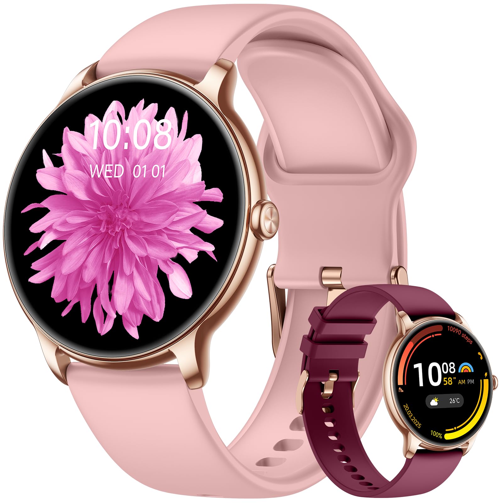 Amazon | Zolovip スマートウォッチ レディース 丸型 【1.32インチ