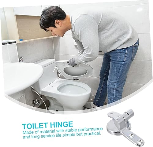 Miniatura 2 de TEHAUX Bisagra de fijación para asiento de inodoro, 2 tornillos de bisagra de aleación de zinc, diseño simple para un fácil reemplazo y uso doméstico