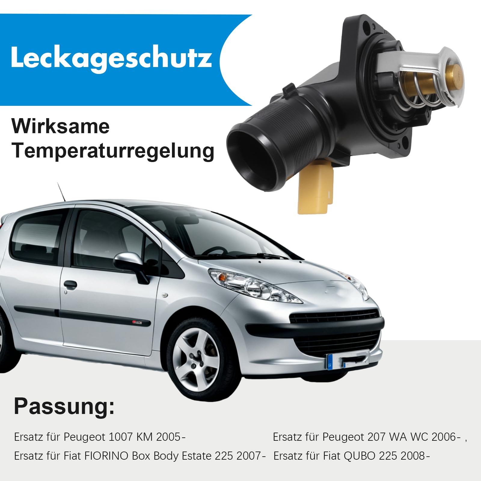 1336.Z2 Termostato Refrigerante Motore Ricambio per Peugeot 1007 KM 2005 Ricambio per Peugeot 207 WA WC 2006 Ricambio per Peugeot 207 WA WC 2008