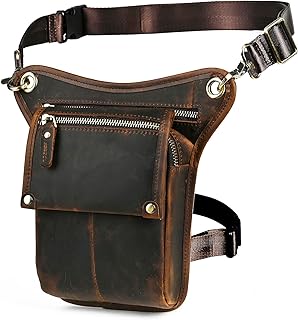 Lona Impermeable + Cuero -Motocicletas -Senderismo-Bolsillos-Los Bolsillos de Fanny-Bolsa de Muslos y piernas-Bolsa de Cadera-para Hombres y Mujeres 211-6