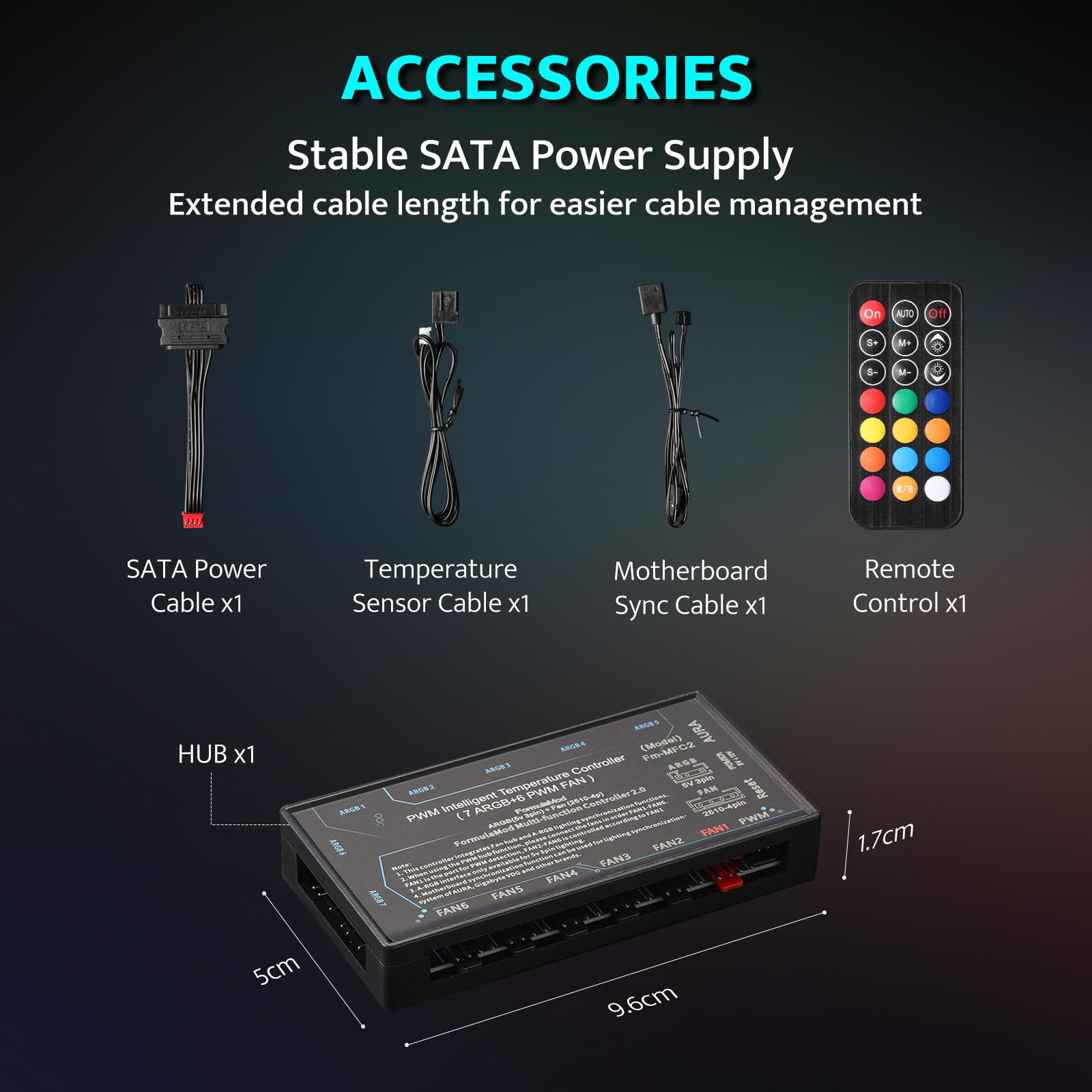 darkFlash Paquete de 3 ventiladores de carcasa de PC de 120 mm con concentrador de controlador y control remoto, PWM ARGB Sync, ventiladores de refrigeración RGB direccionables para carcasa de