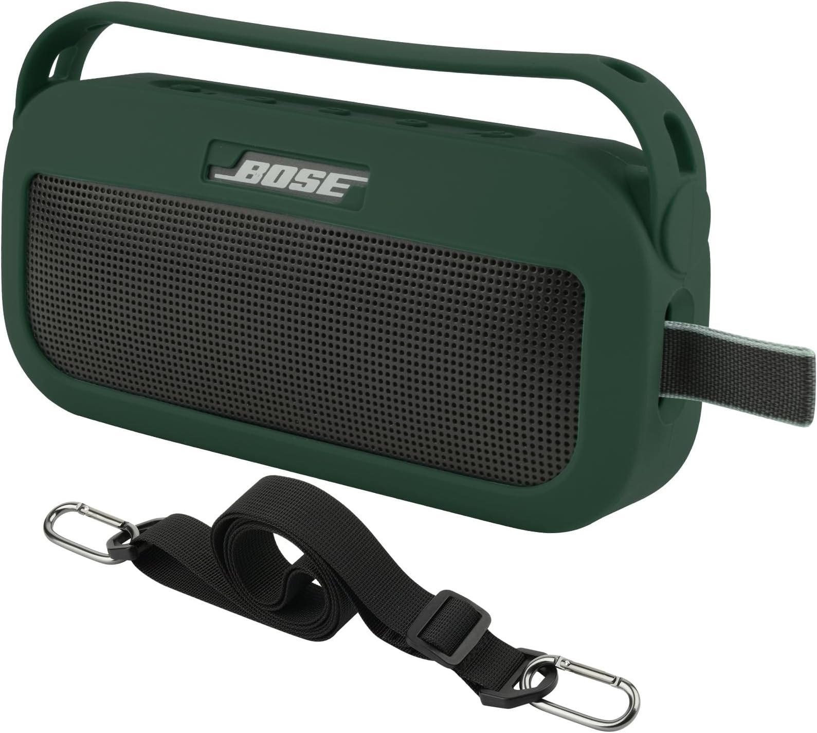 TXEsignSilicone Case Cover for Bose SoundLink Flex Bluetooth Portable Speaker, Travel Protective Carrying Pouch with Handle for Bose SoundLink Flex(Cypress Green)