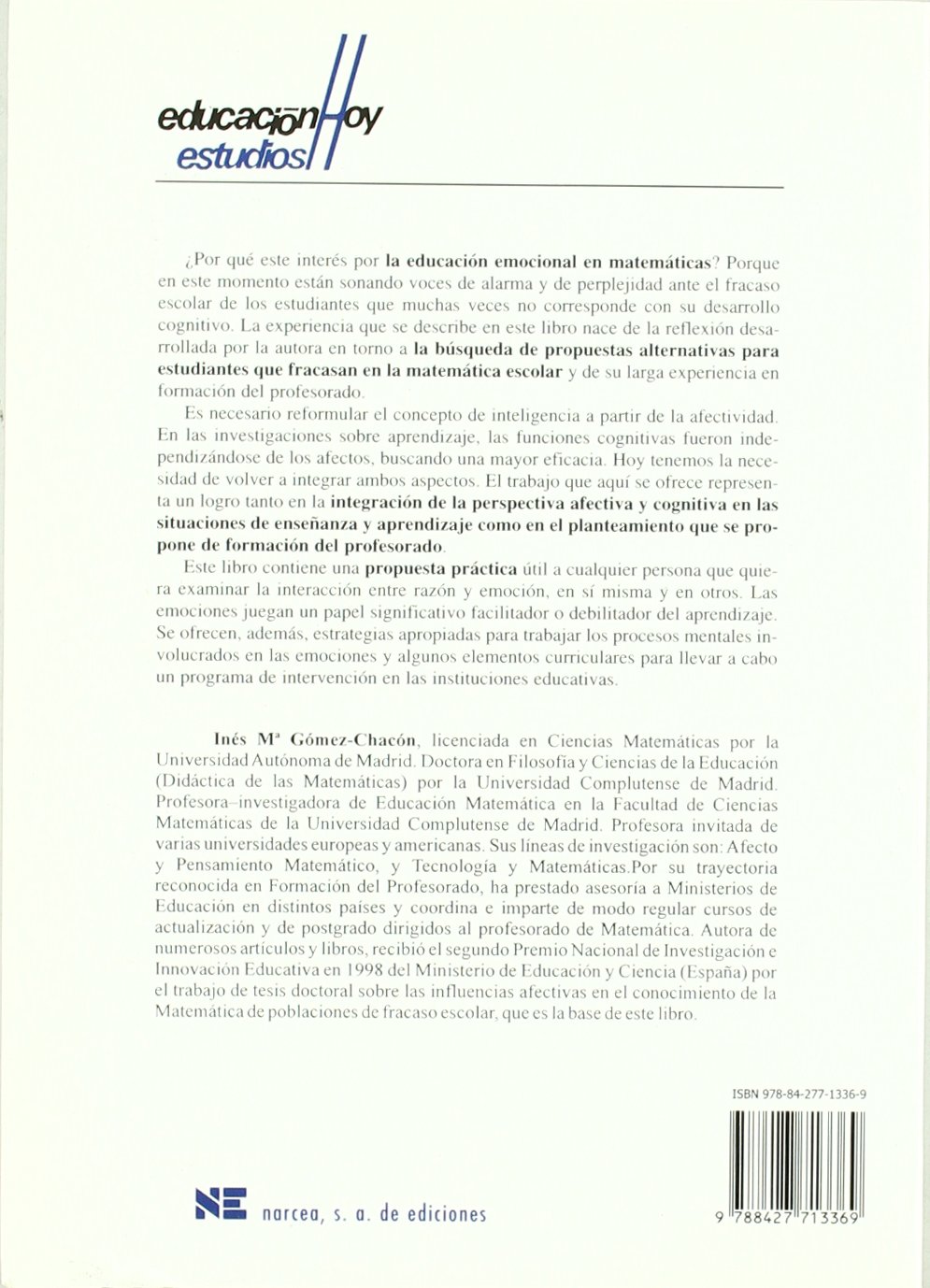 Matemática Emocional: Los afectos en el aprendizaje matemático: 83 (Educación Hoy Estudios)
