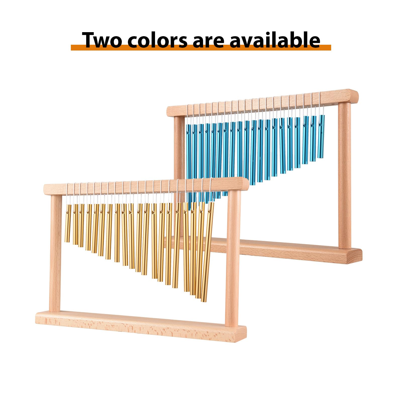 Windspiel-Schlaginstrumente, 20-Noten-Glockenspiel, einreihiges Tisch-Windspiel mit Schlägel für entspannende Meditation, heilender Klang, Desktop-Dekoration (Blau)