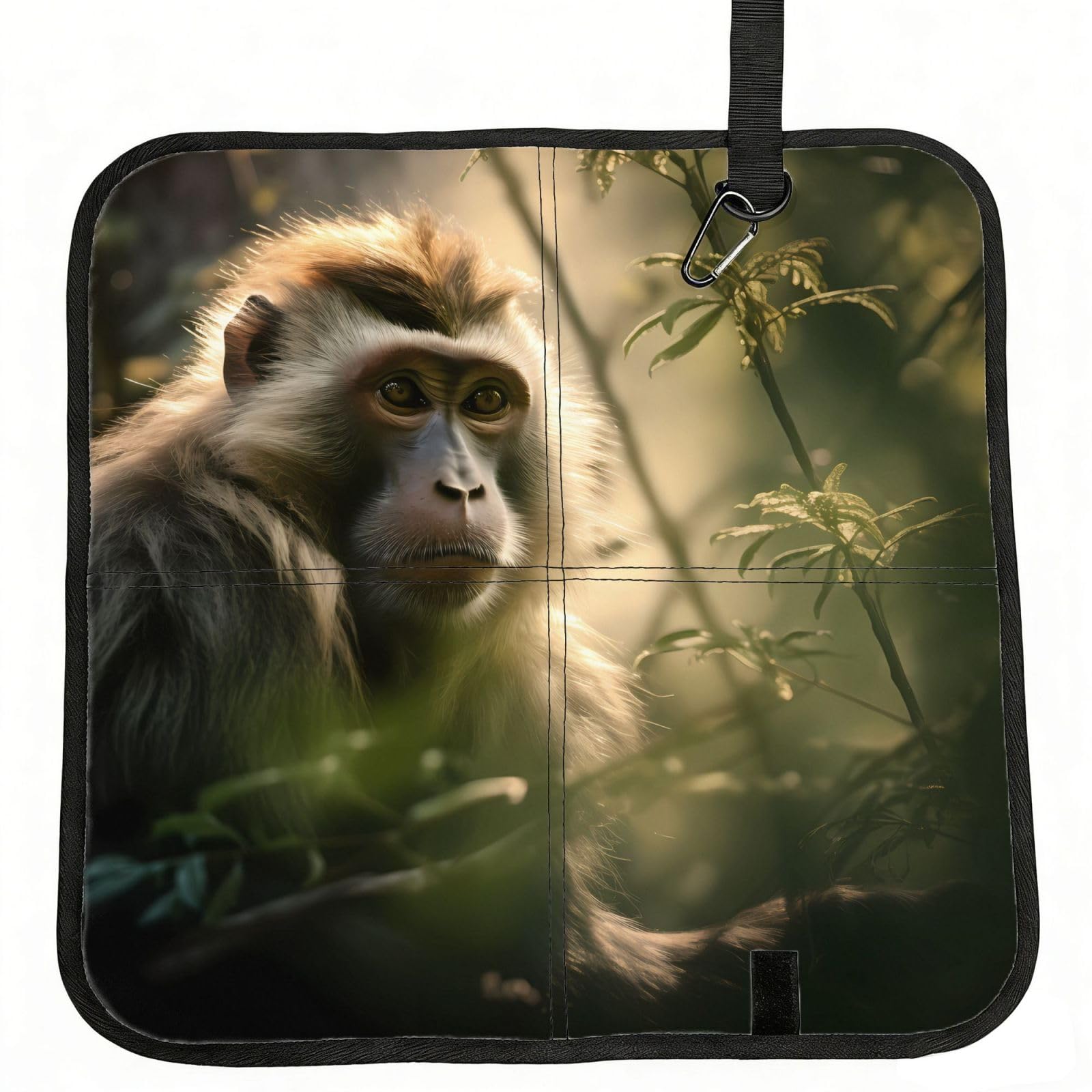 MROWYC monkeys Printed Foldable Seat Cushion - Portable with Carabiner, for Stadium, Camping, Hiking