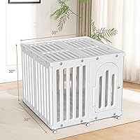 Vista 5 de Corralito para perros con puerta y cubierta, panel de valla para cachorros, jaula para perros, corral para mascotas para perros pequeños y medianos