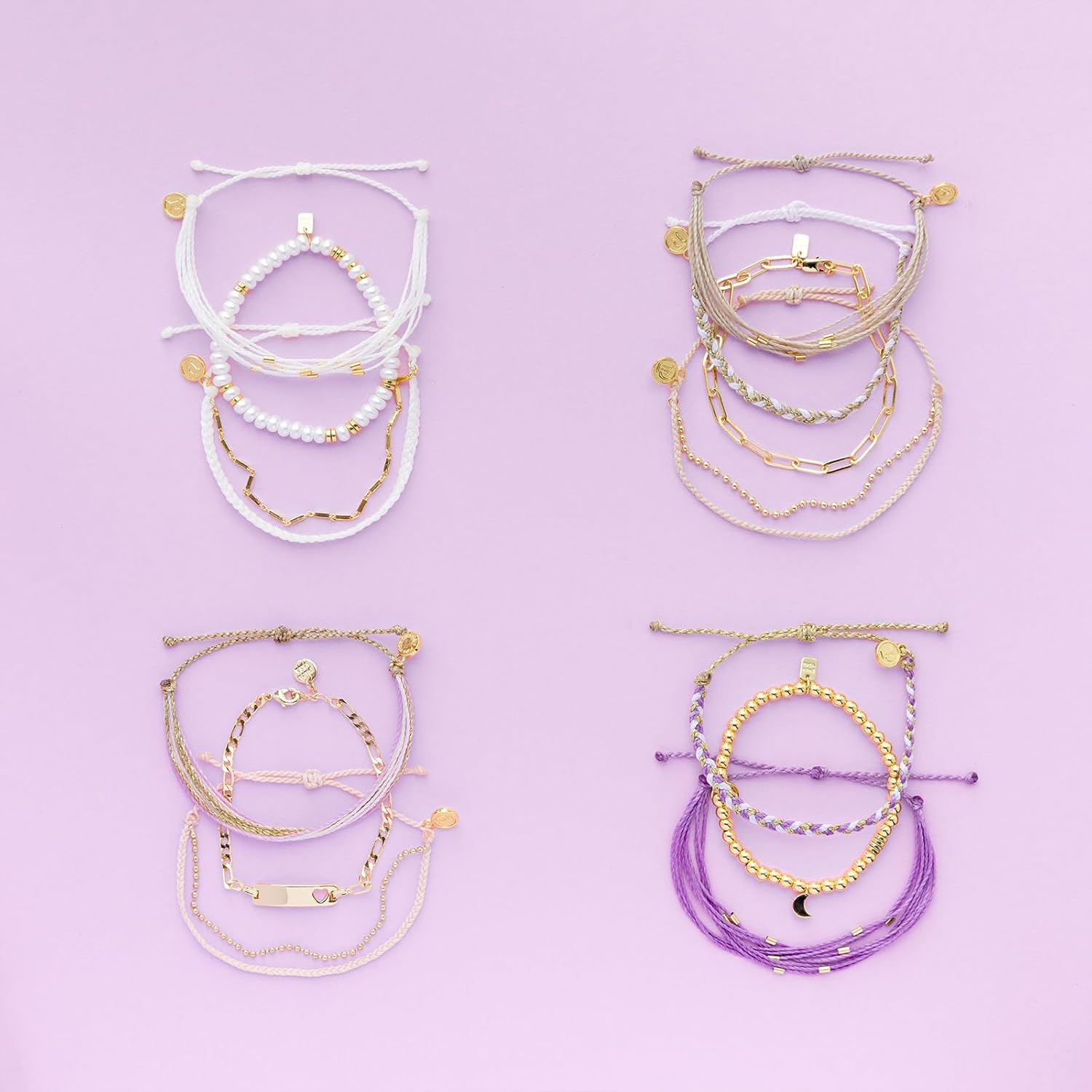 Pura Vida Bracelet Sweet Honey Bracelet Stack, 3 Stackable Bracelets for Women