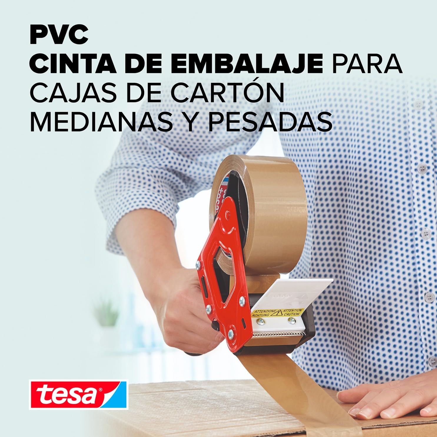 tesa Tesapack 4124 - Cinta adhesiva para paquetes y cajas de cartón (6 unidades, 66 m x 50 mm), color marrón