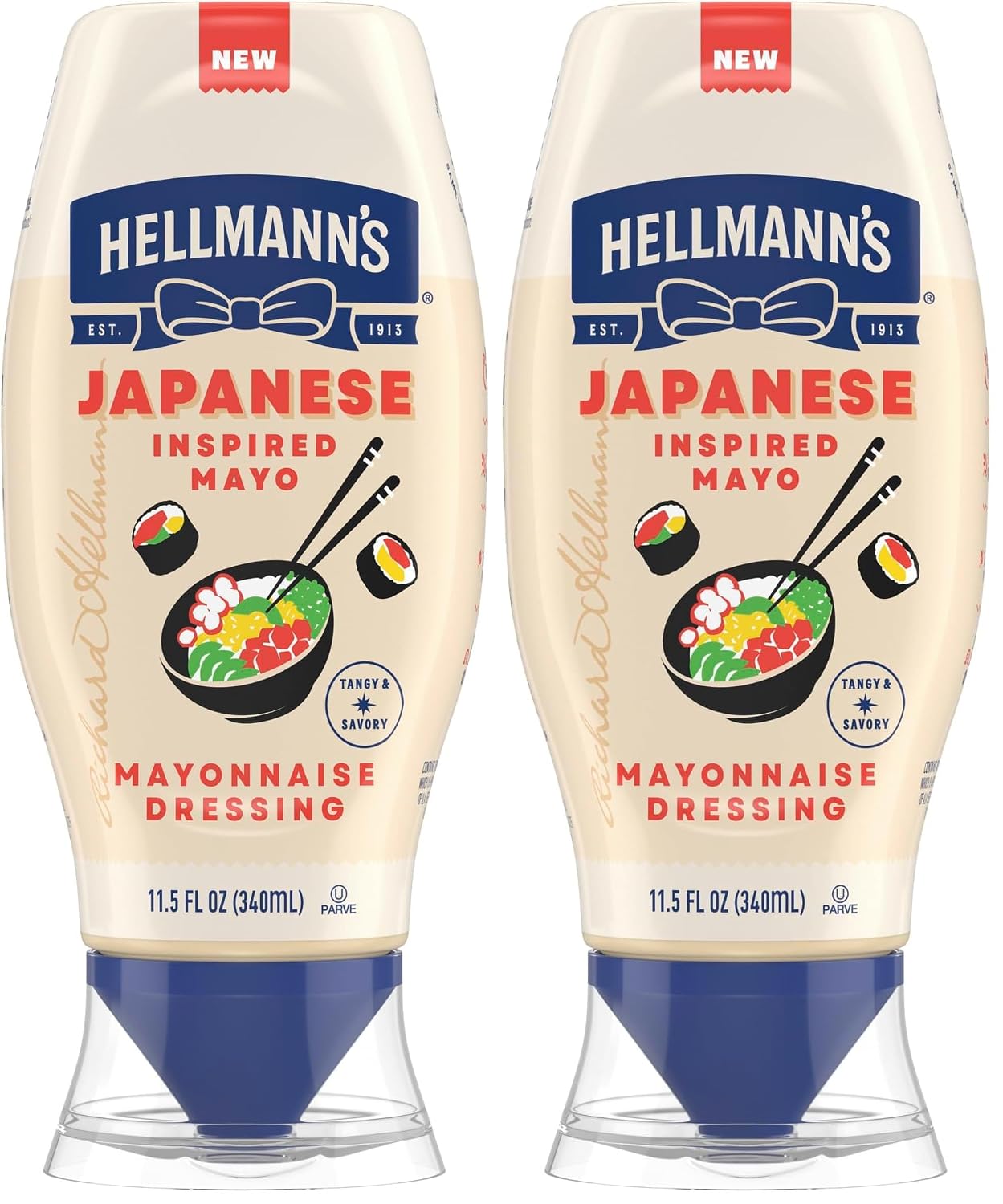 Hellmann's Japanese-Inspired Tangy & Savory Mayonnaise Dressing for Sushi, Poke Bowls & More, Japanese Style with a Boost of Umami, 11.5 oz 1 ct (Pack of 2)