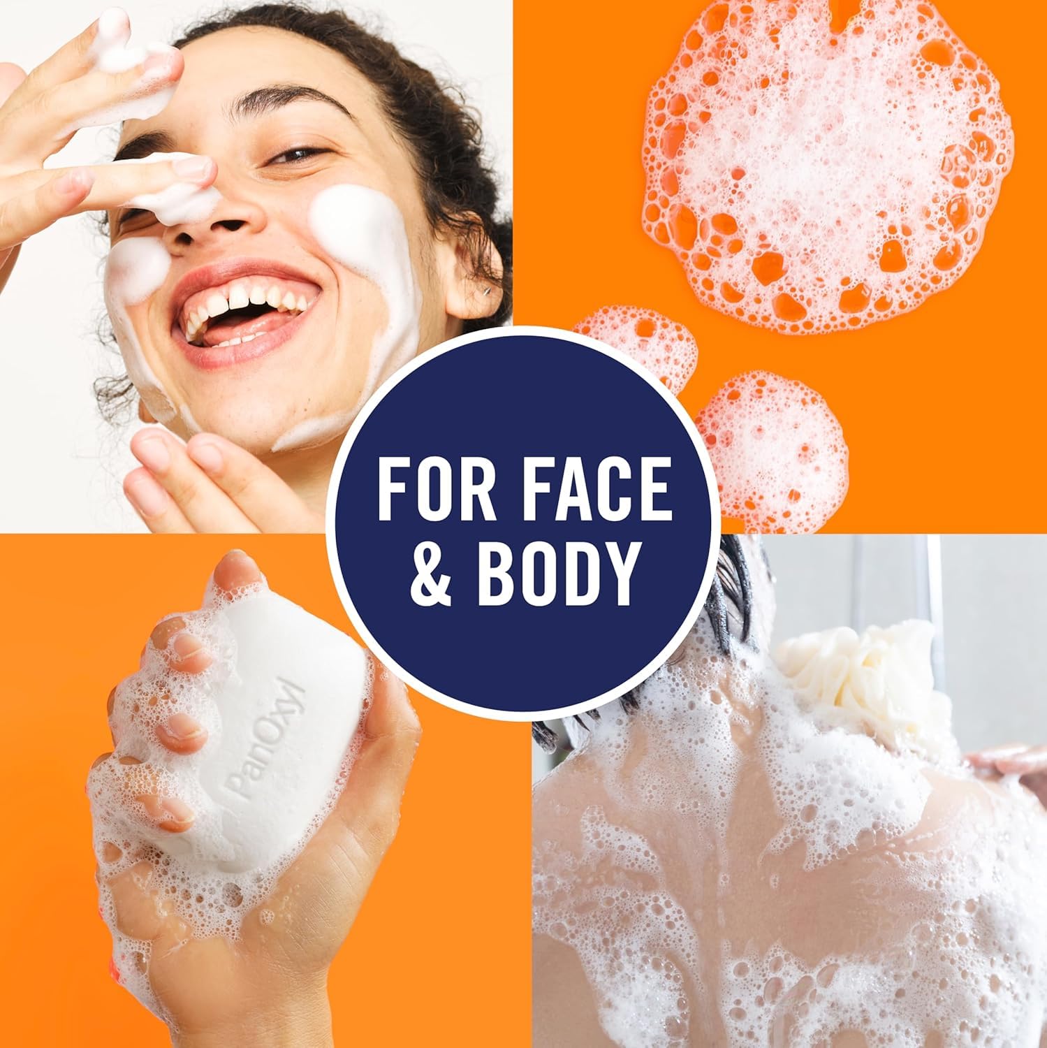 Set per la cura della pelle: contiene sapone PanOxil Acne Bar 113,4 g – detergente vegano per viso e corpo e guanto da bagno LuxPaks