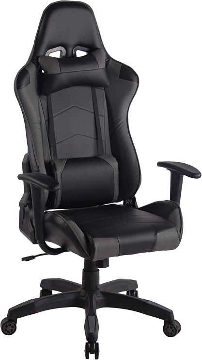CLP Sedia Gaming Miracle V2 in Similpelle i Sedia Racing 2 Cuscini I  Poltrona Girevole E Regolabile Max Carico 150KG, Colore:Nero/Grigio :  Amazon.it: Casa e cucina