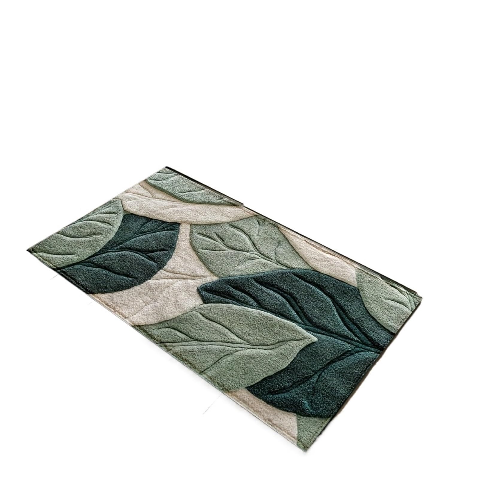 Tapis botanique doux et chaleureux motif feuilles pour décoration