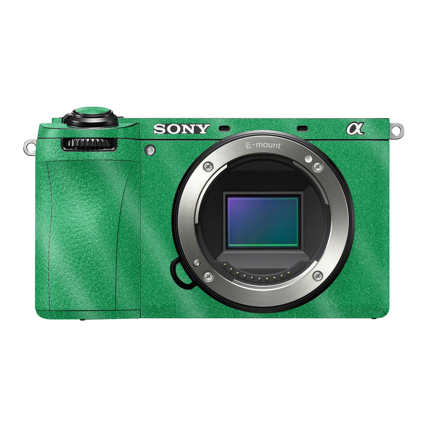 Glossy Glitter Camera Skin Compatible with Sony A6700 Mirrorless Camera (2023) - Solid Green - Premium 3M Vinyl Protective Wrap Decal Cover - Easy to Apply | Crafted in the USA by MightySkins