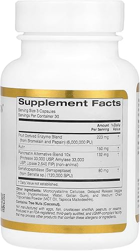 Miniatura 2 de California Gold Nutrition Enzimas proteolíticas, 90 cápsulas vegetarianas de liberación retardada