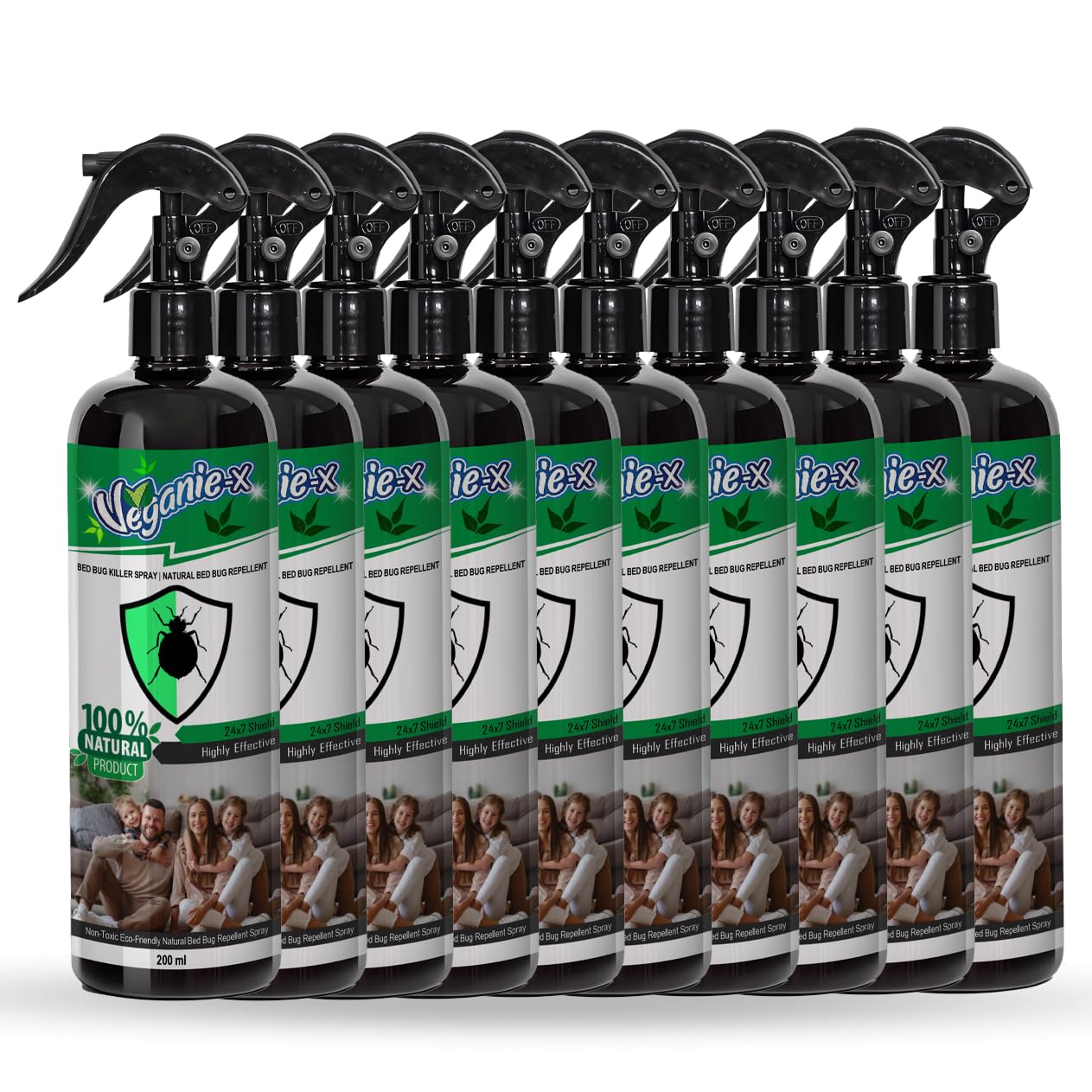 Veganie-X Bed Bug killer Spray- Natural, Herbal Bed Bugs Spray for Long Lasting Protection, Instant Action, Organic Insect Repellent With Pleasant Fregrance | Kids Safe Pet Safe (10 Units of 200 ml) (B0CVF3LVPW) Amazon Price History, Amazon Price Tracker