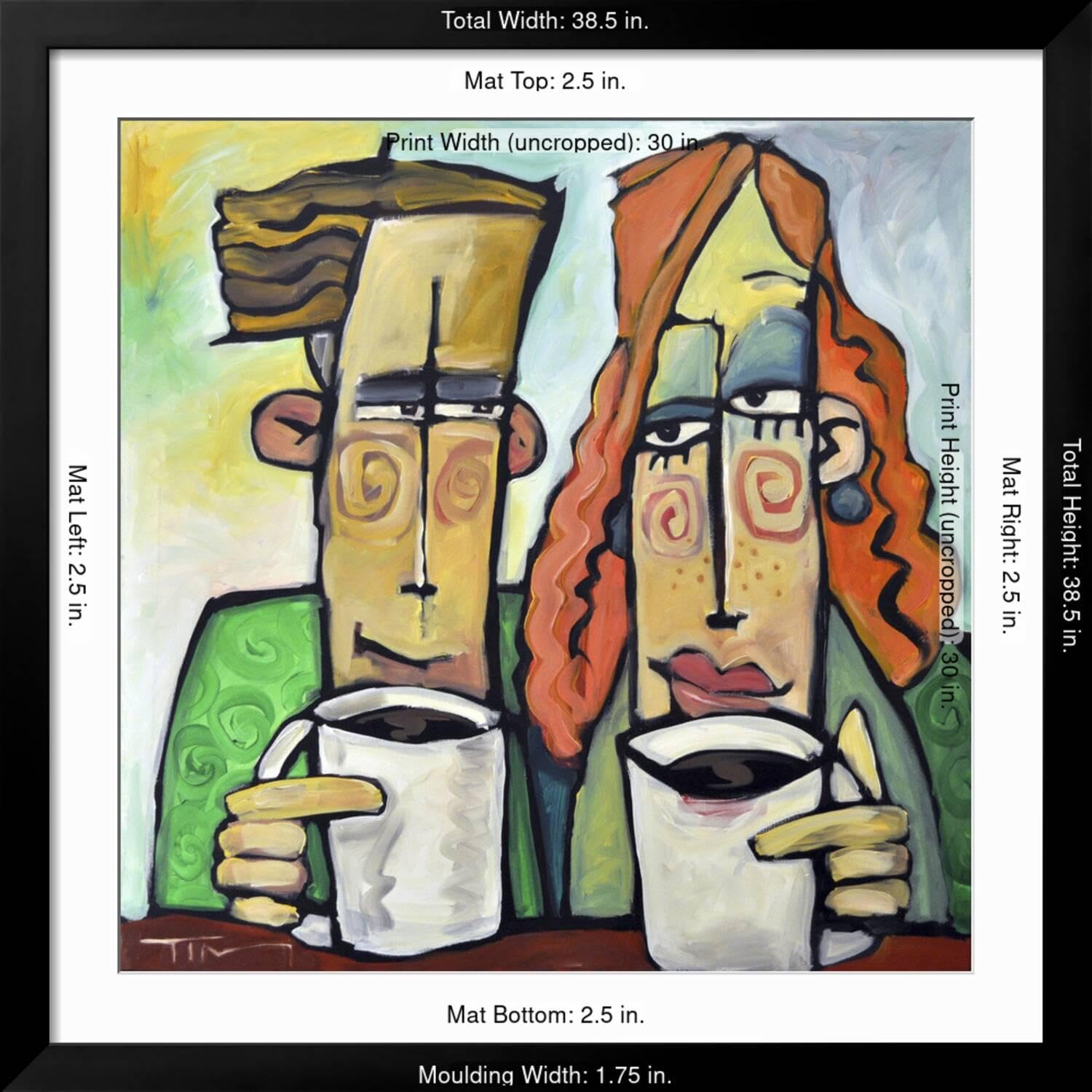 Amazon.com: ART.COM Wall Giclee Print Coffee Date on Black