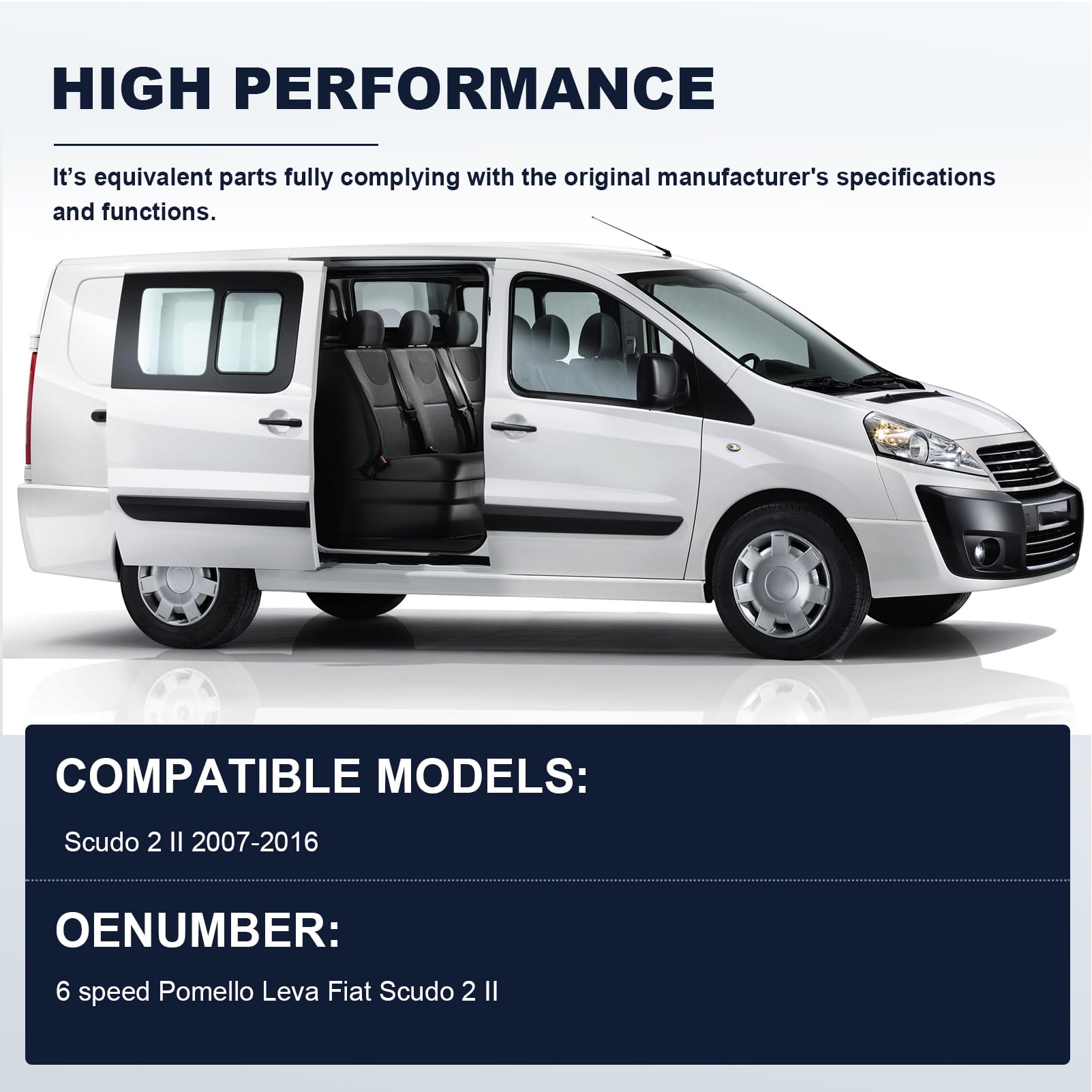 Pomello Del Cambio Fiat Scudo 6 Marce Per Fiat Scudo 2 II (2007-2016) Selettore Marce Leva Del Pomello Del Cambio Per Auto Cambio Cromato Manopola Manuale
