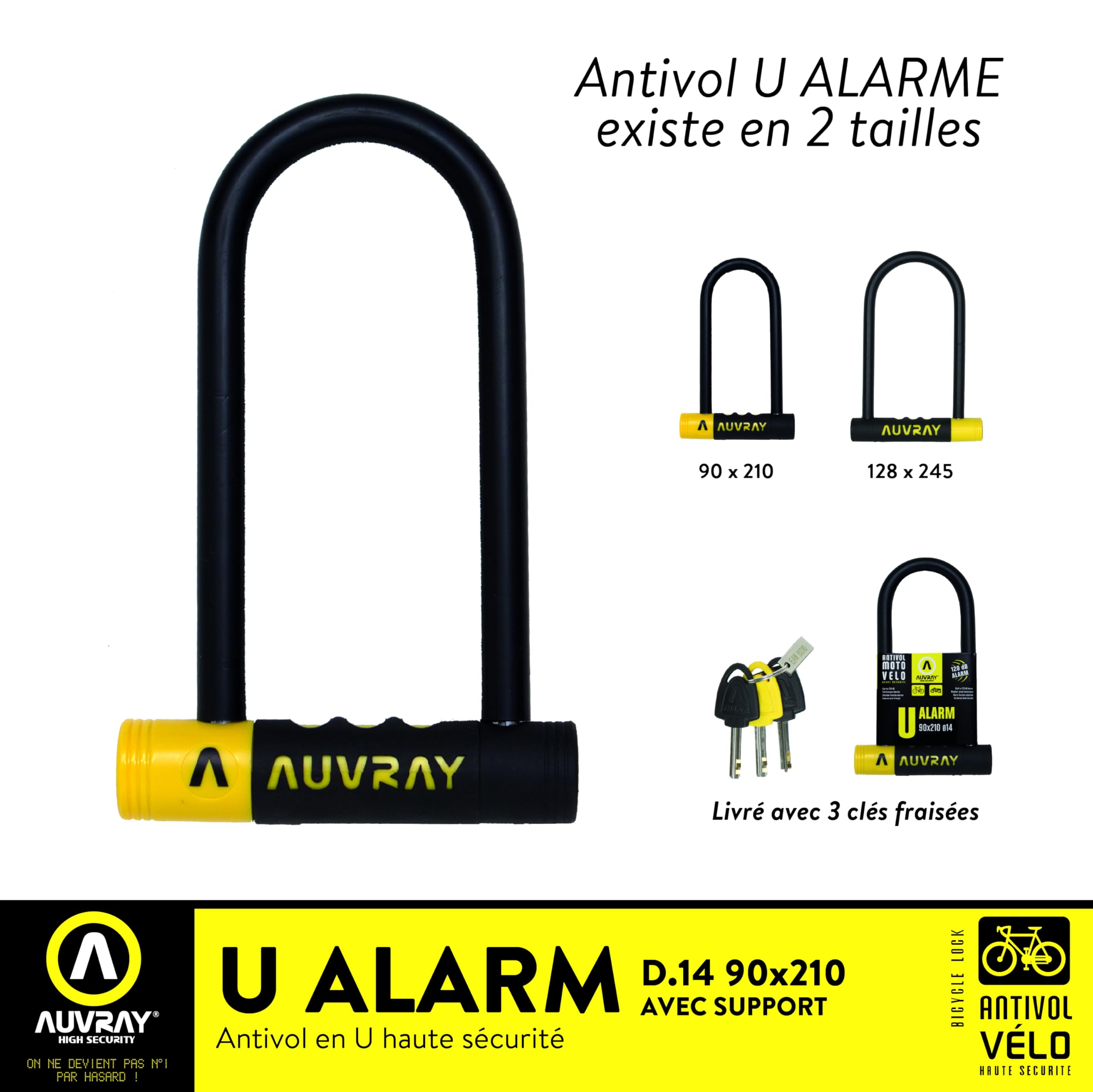 AUVRAY U Alarm 90 x 210 mit Halterung D. 14