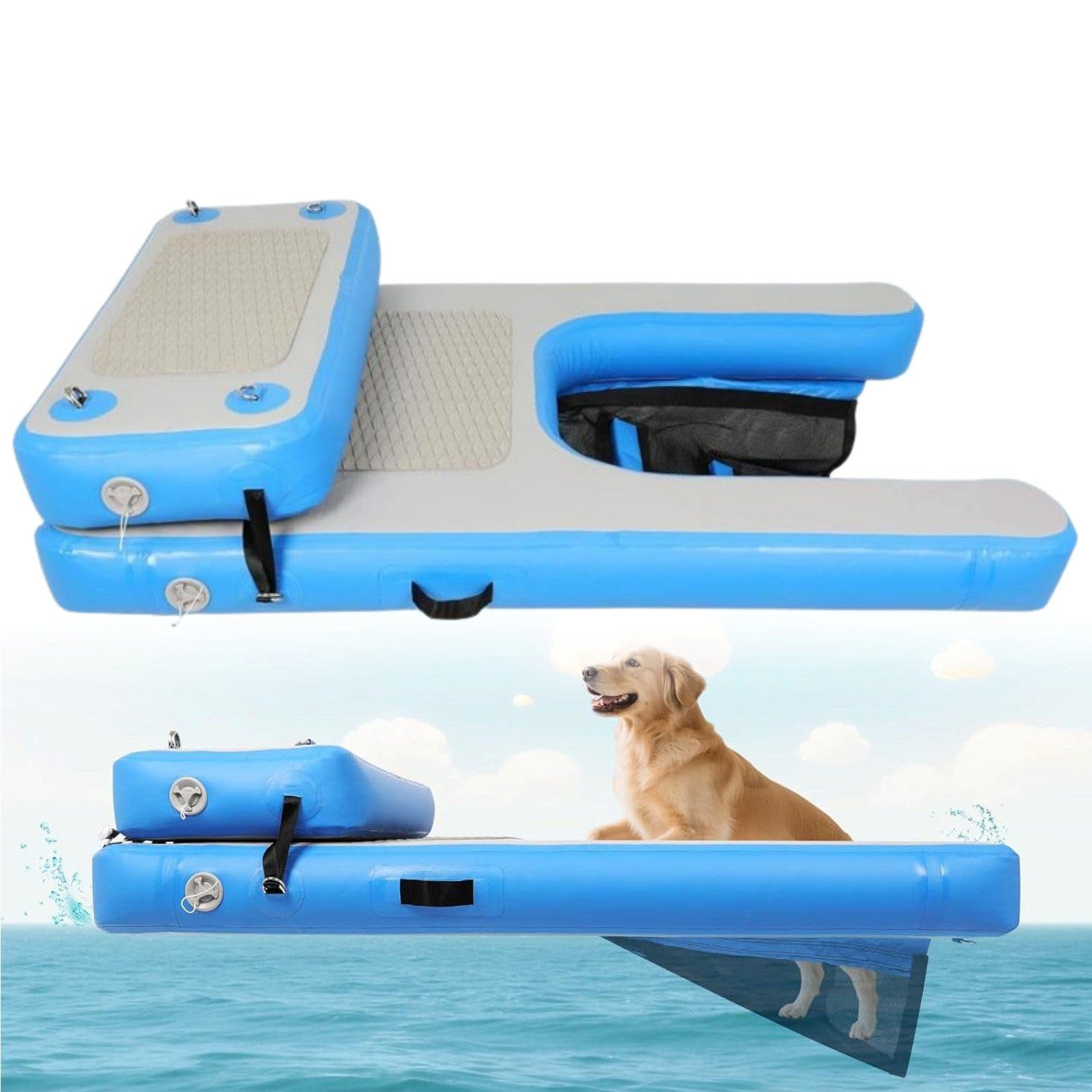 Scaletta portatile per cani con supporto antiscivolo in EVA per un'uscita sicura da barca, piscina, bacino, lago