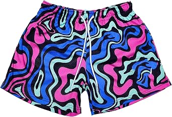 DIOTSR Mens Art Graphic Basketball Shorts Casual Athletic Running Shorts Cool Streetwear Designer Shorts Drawstring