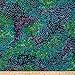 Textile Creations Indian Batik Abstract Fabric by the Yard, Blue/Purple/Teal
