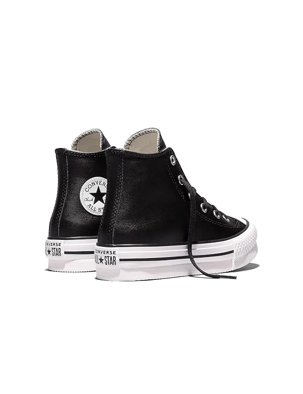 Converse Unisex Chuck Taylor All Star Eva Lift Leather Platform (Little Kid) Black/Natural Ivory/White 1.5 Little Kid M by Converse - Used condition - Image 5